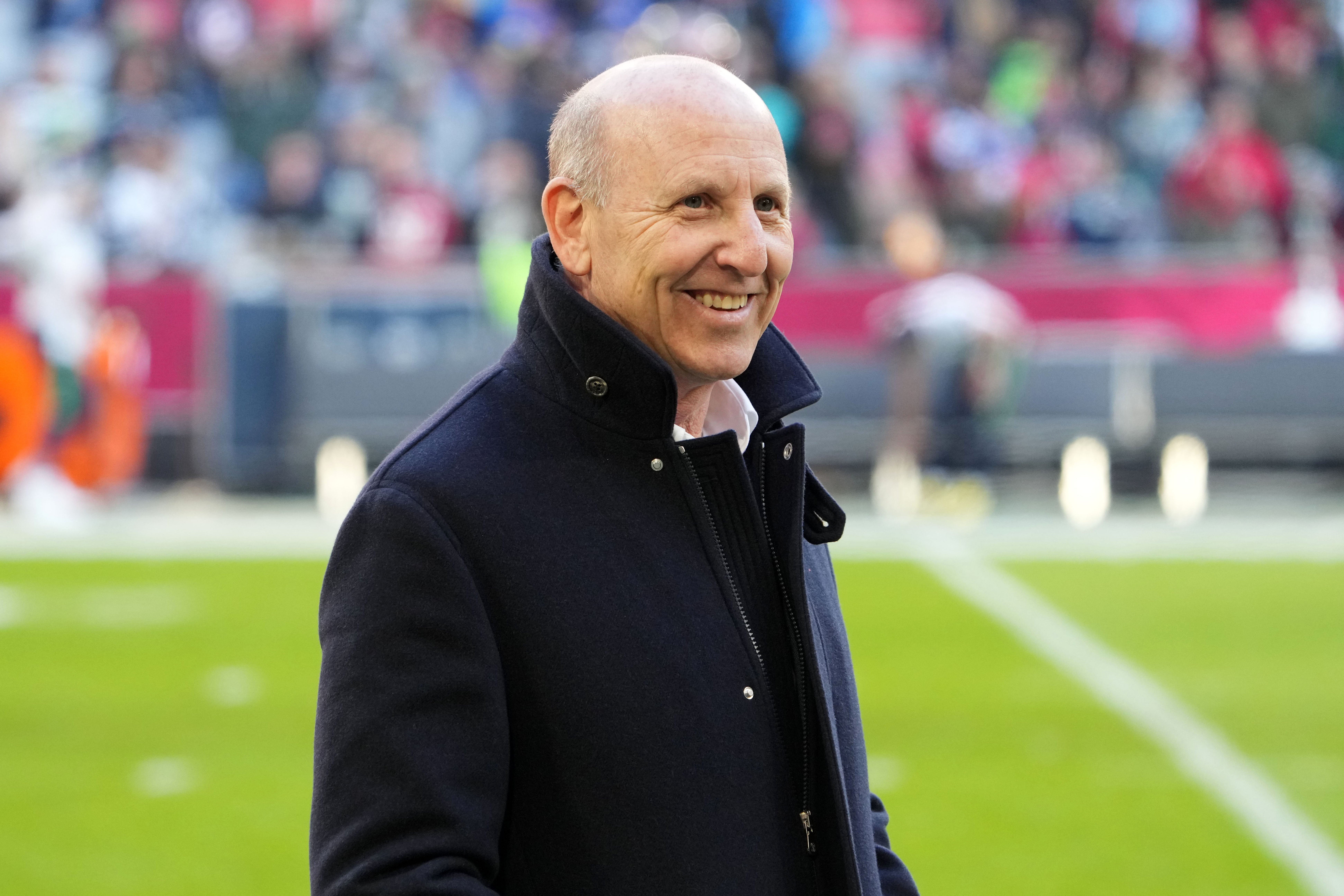 Nov 13, 2022; Munich, Germany; Tampa Bay Buccaneers owner Joel Glazer watches during an NFL International Series game against the Seattle Seahawks at Allianz Arena.
