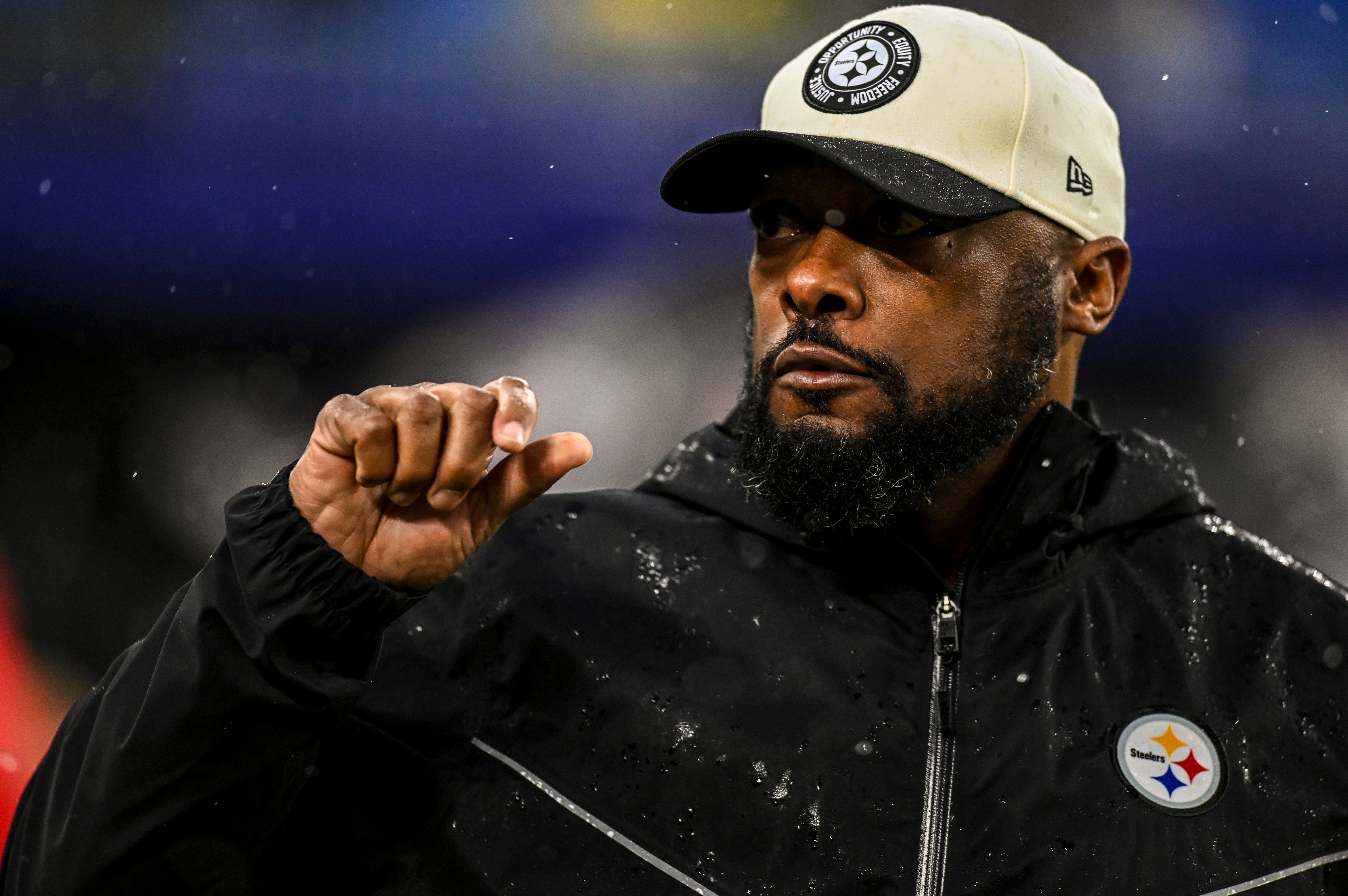 Jan 6, 2024; Baltimore, Maryland, USA; Pittsburgh Steelers head coach Mike Tomlin before the game against the Baltimore Ravens at M&T Bank Stadium. Mandatory Credit: Tommy Gilligan-USA TODAY Sports  