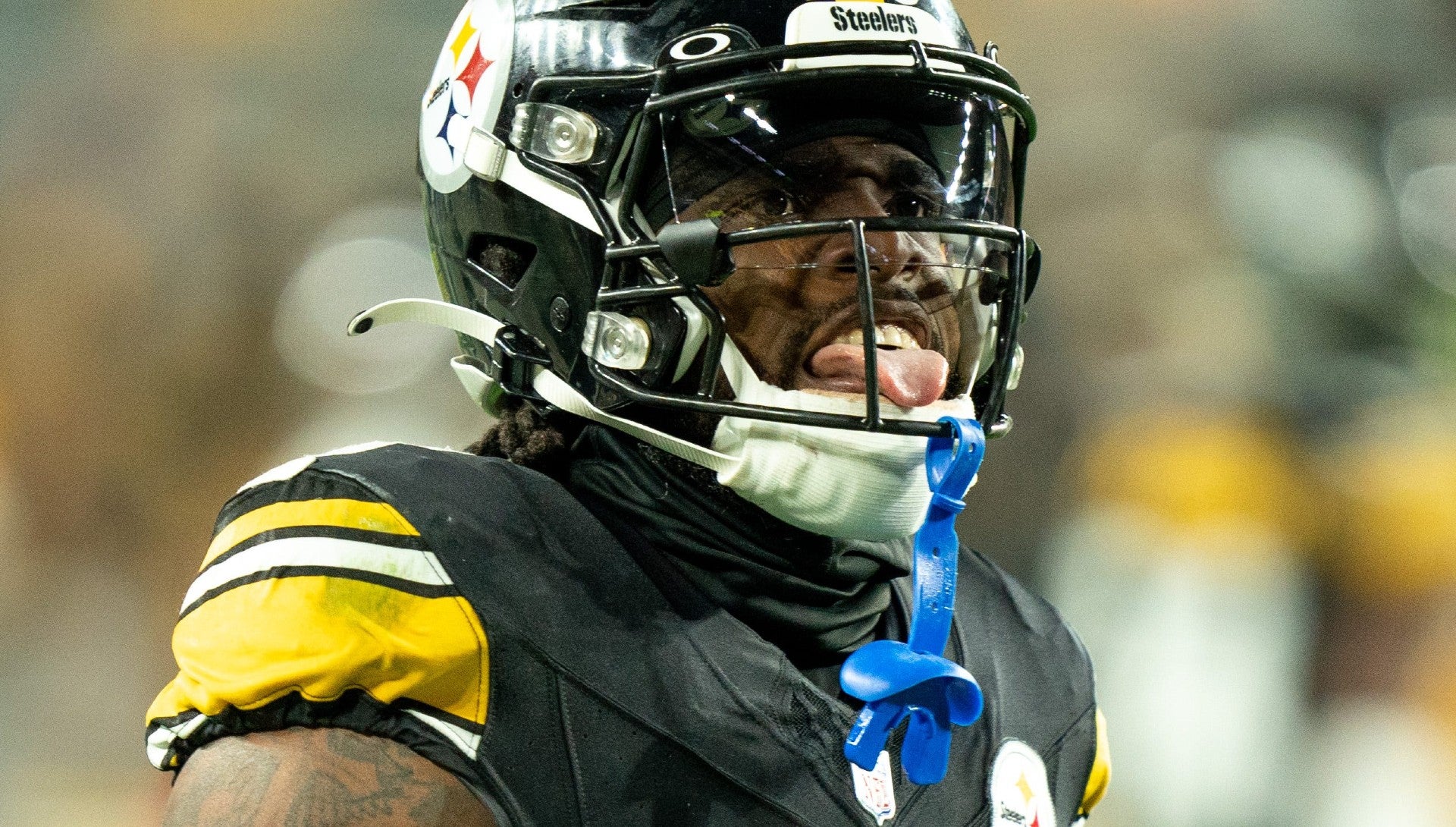 Pittsburgh Steelers wide receiver Diontae Johnson (18) celebrates a reception against the Tennessee Titans during the fourth quarter of their game at Acrisure Stadium in Pittsburgh, Penn., Thursday, Nov. 2, 2023.