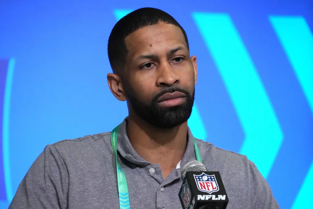 Cleveland Browns general manager Andrew Berry during the NFL combine at the Indiana Convention Center.