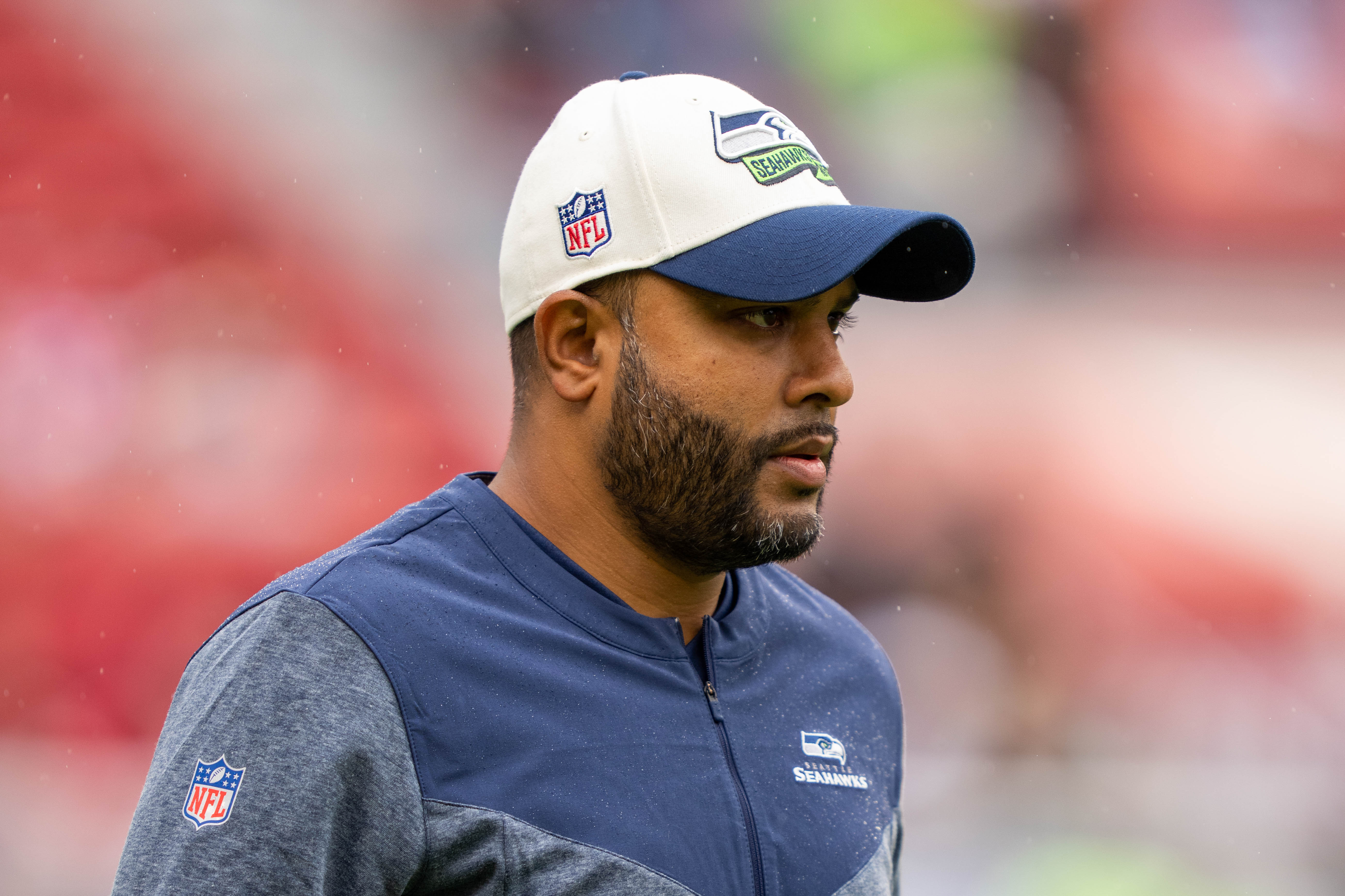 September 18, 2022; Santa Clara, California, USA; Seattle Seahawks associate head coach - defense Sean Desai before the game against the San Francisco 49ers at Levi's Stadium. Mandatory Credit: Kyle Terada-USA TODAY Sports