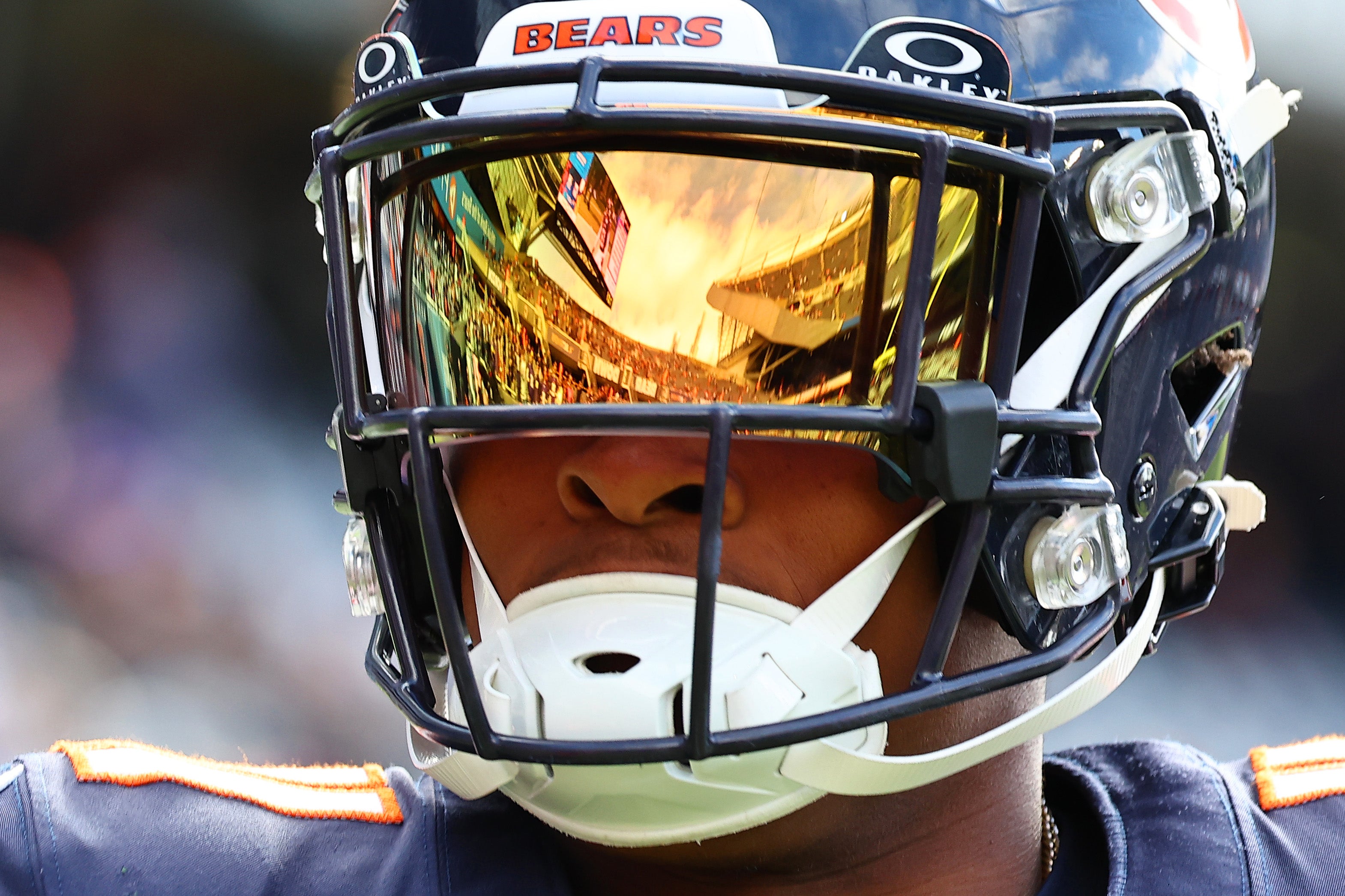 Oct 15, 2023; Chicago, Illinois, USA; Chicago Bears wide receiver Darnell Mooney (11) practices before the game against the Minnesota Vikings at Soldier Field.