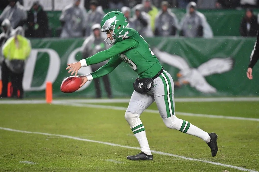 Philadelphia Eagles punter Braden Mann (10) against the Buffalo Bills at Lincoln Financial Field.