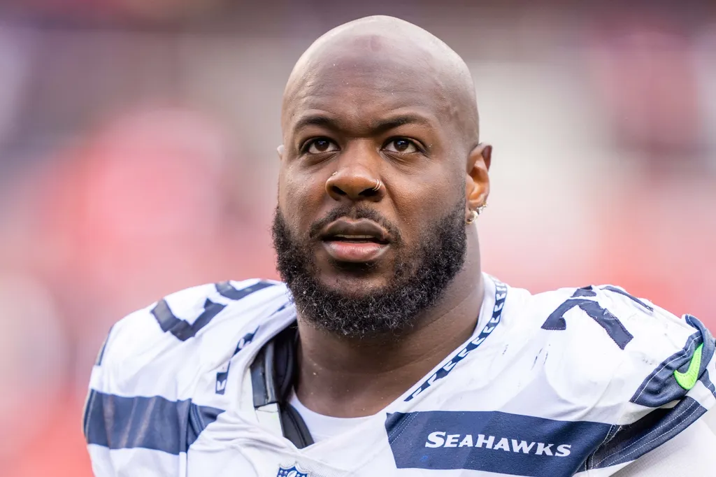 Seattle Seahawks defensive tackle Quinton Jefferson (77) after the game against the San Francisco 49ers at Levi's Stadium.
