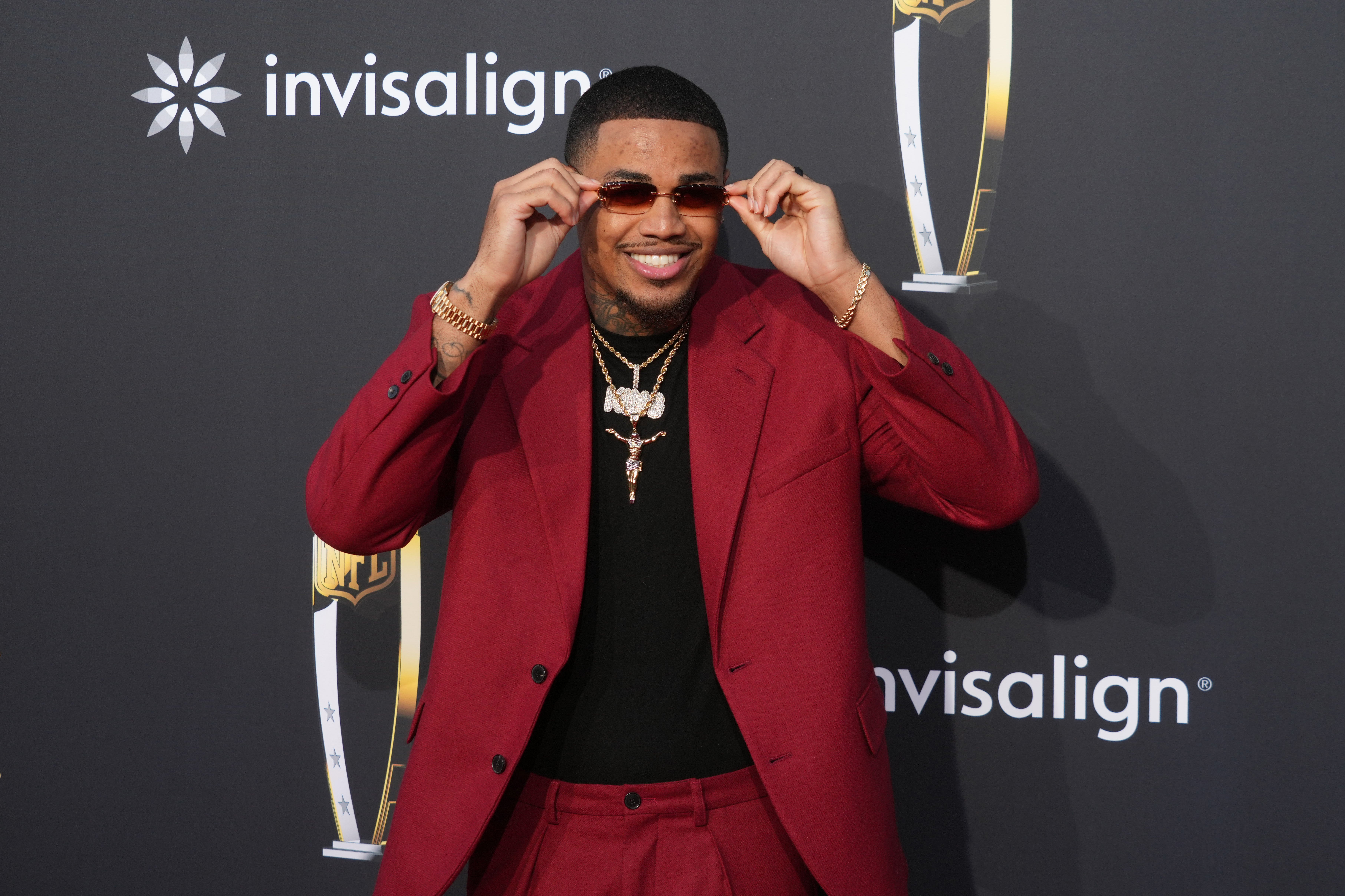 Feb 8, 2024; Las Vegas, NV, USA; Kendrick Bourne on the red carpet before the NFL Honors show at Resorts World Theatre.