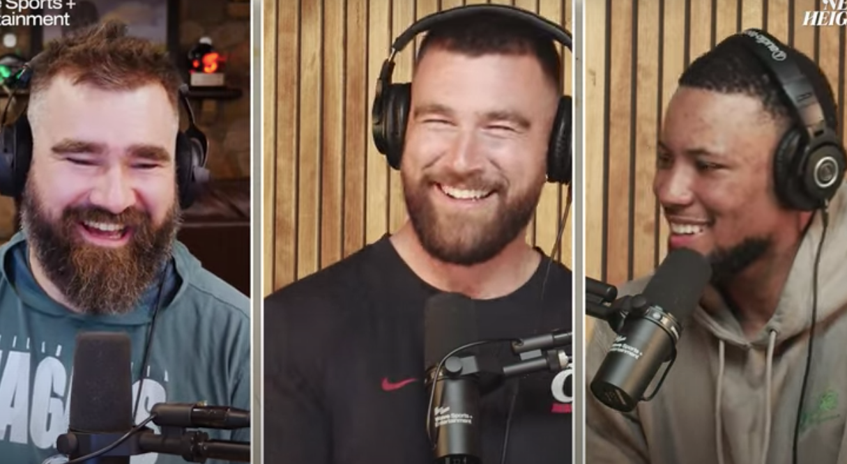 Philadelphia Eagles running back Saquon Barkley joins the Kelce brothers on the latest "New Heights" episode.