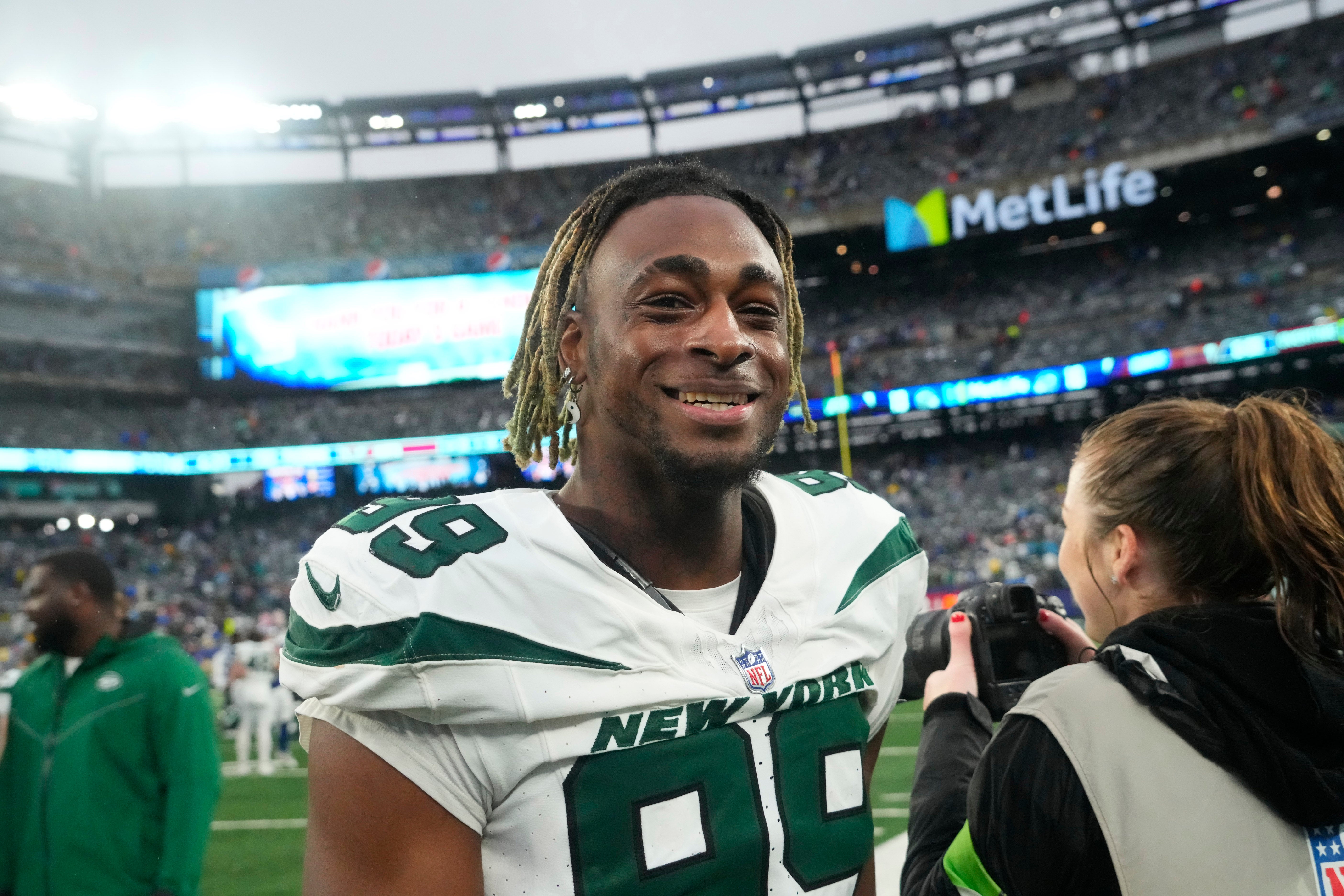 New York Jets defensive lineman Will McDonald IV (99) at MetLife Stadium.