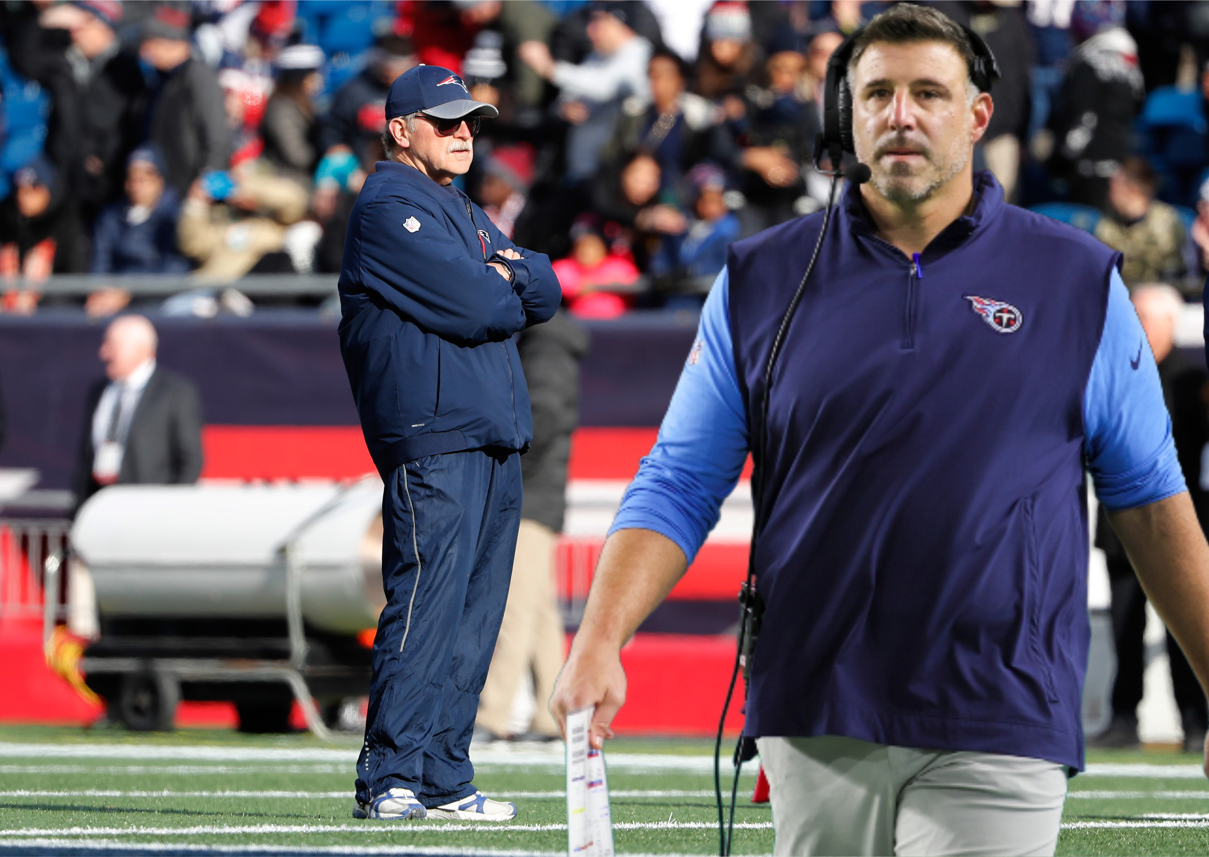 Patriot Ernie Adams, Titans Mike Vrabel