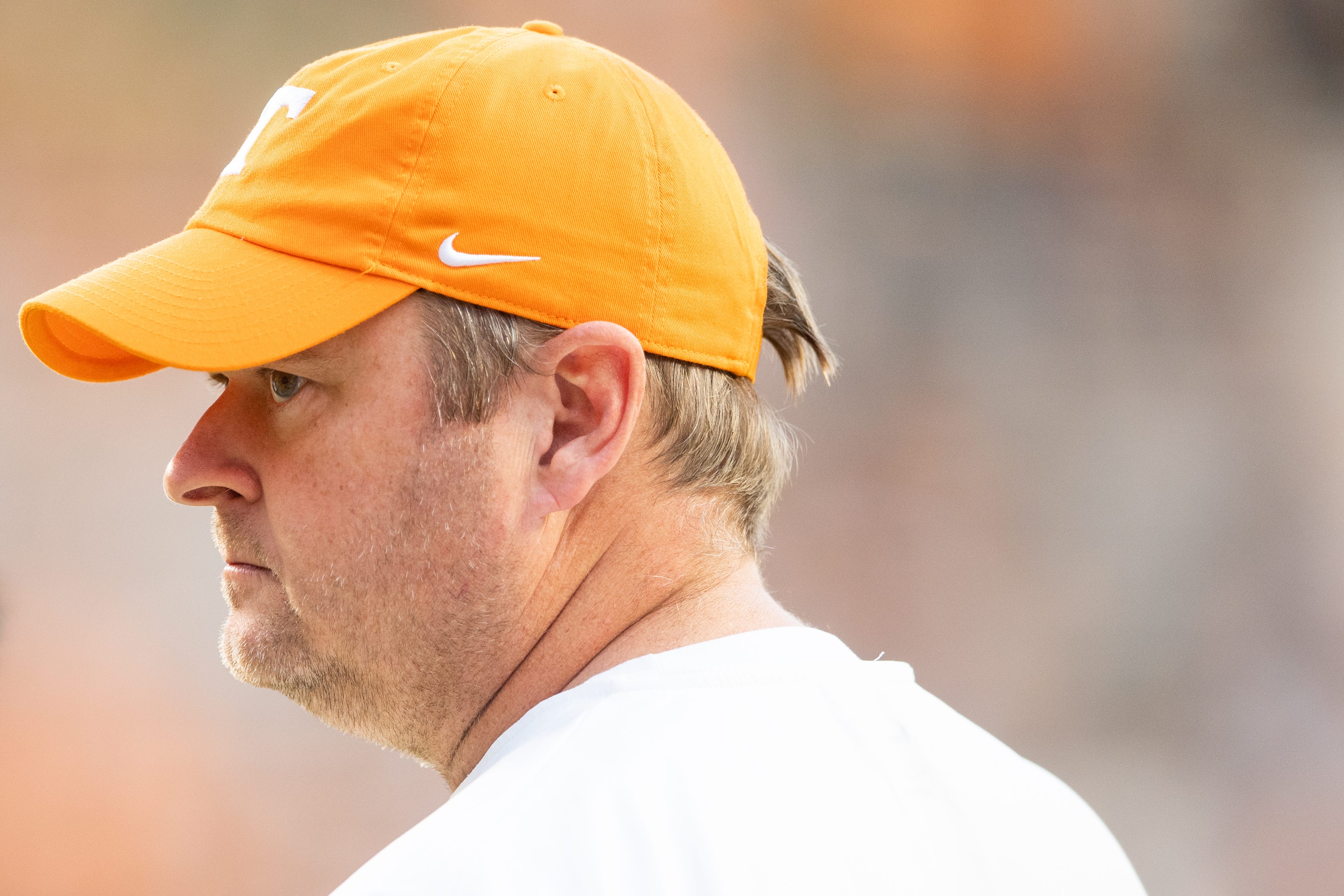 Tennessee head coach Josh Heupel before a football game between Tennessee and South Carolina at Neyland Stadium in Knoxville, Tenn., on Saturday, Sept. 30, 2023.