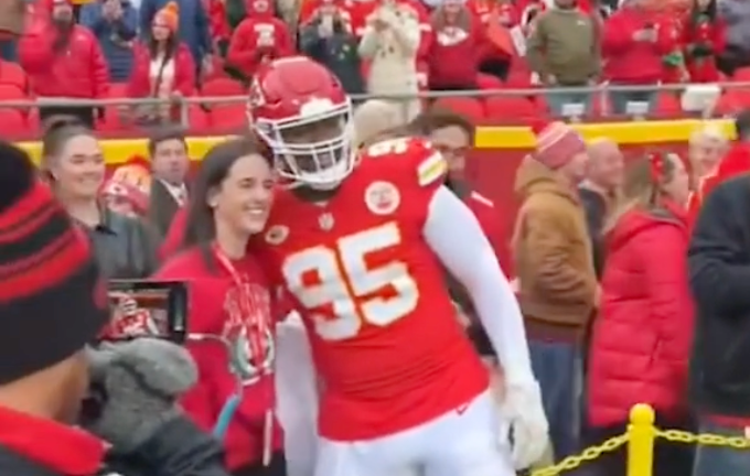 Iowa's Caitlin Clark and Kansas City Chiefs DT Chris Jones at Arrowhead Stadium