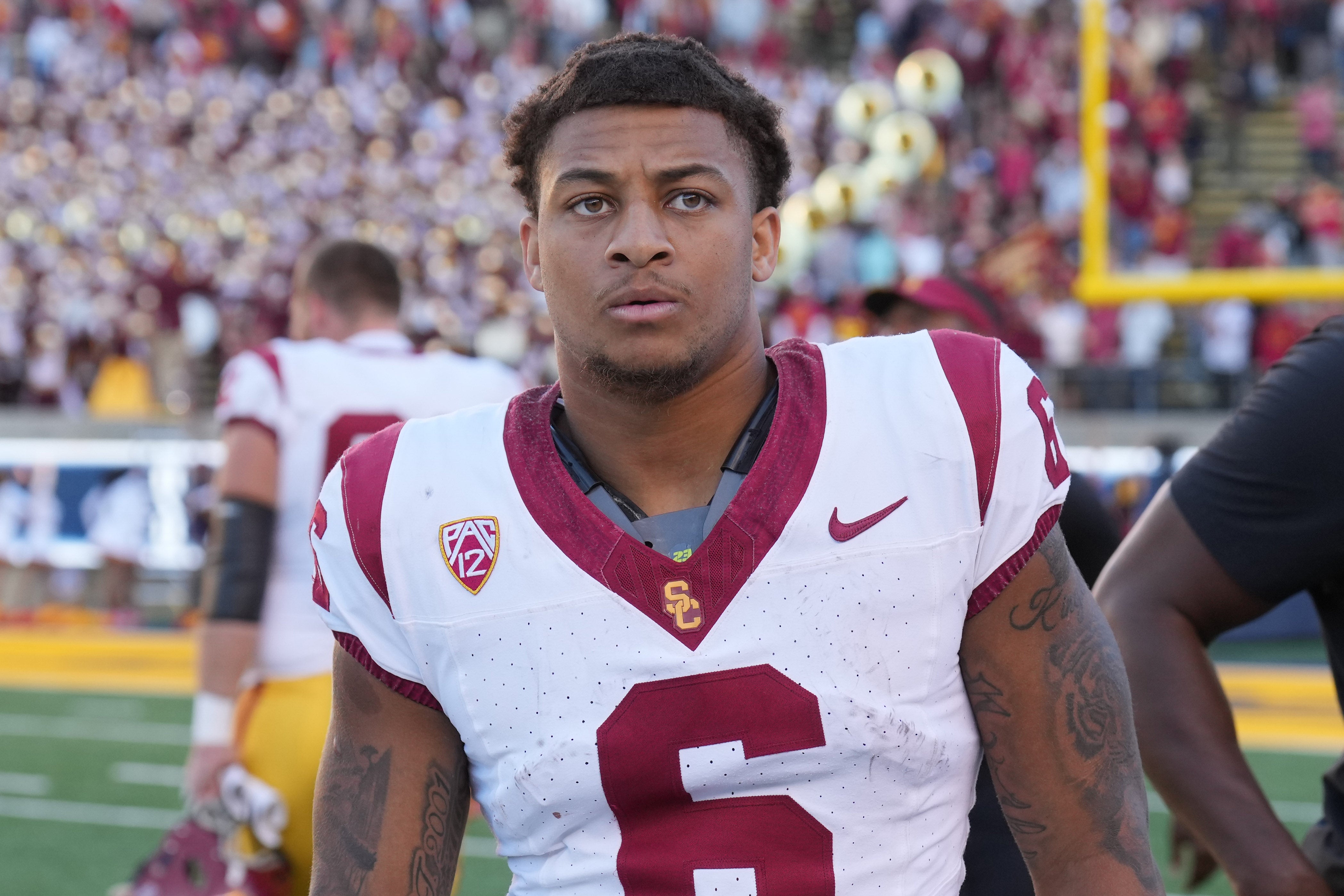 Oct 28, 2023; Berkeley, California, USA; USC Trojans running back Austin Jones (6) after defeating the California Golden Bears at California Memorial Stadium.