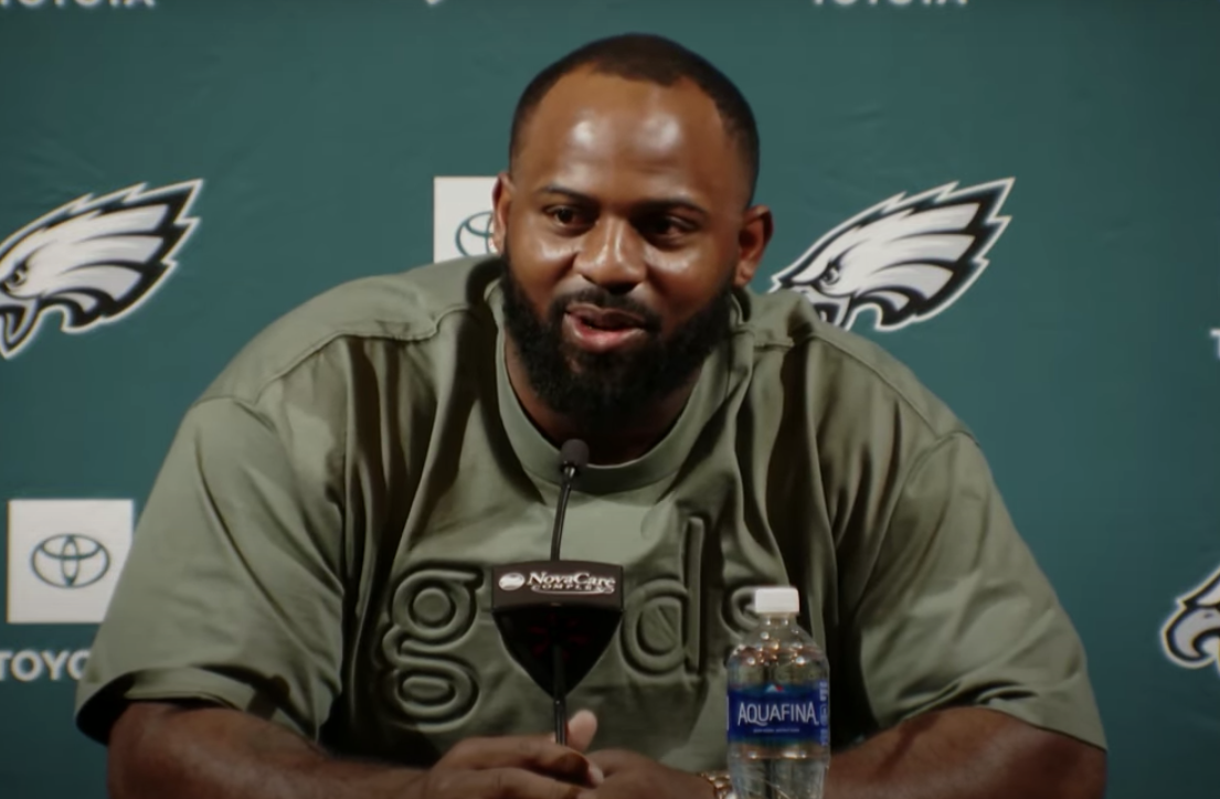 Defensive tackle Fletcher Cox talks to Philadelphia Eagles media one last time following official retirement speech.