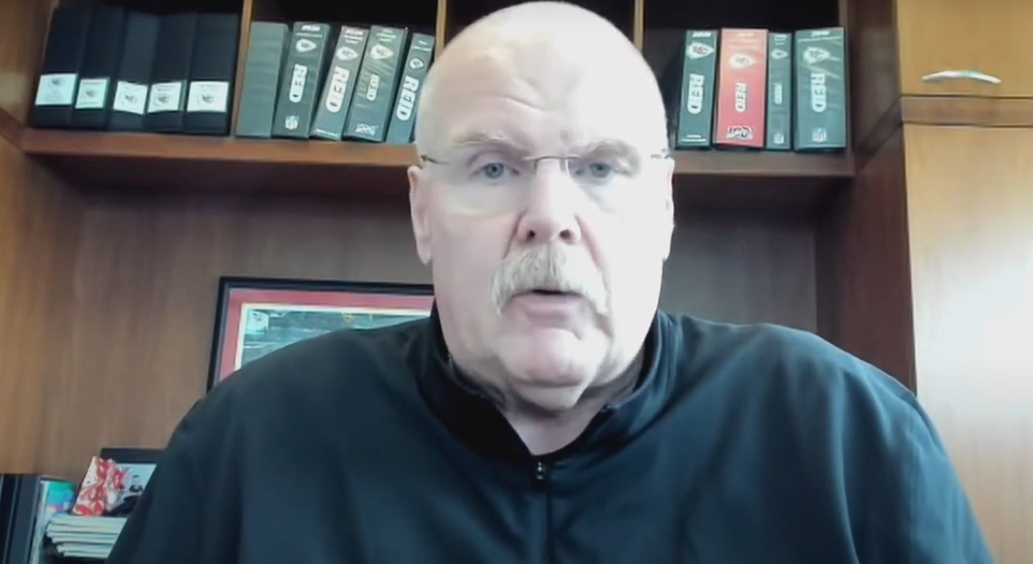 Chiefs HC Andy Reid during his Monday media availability.