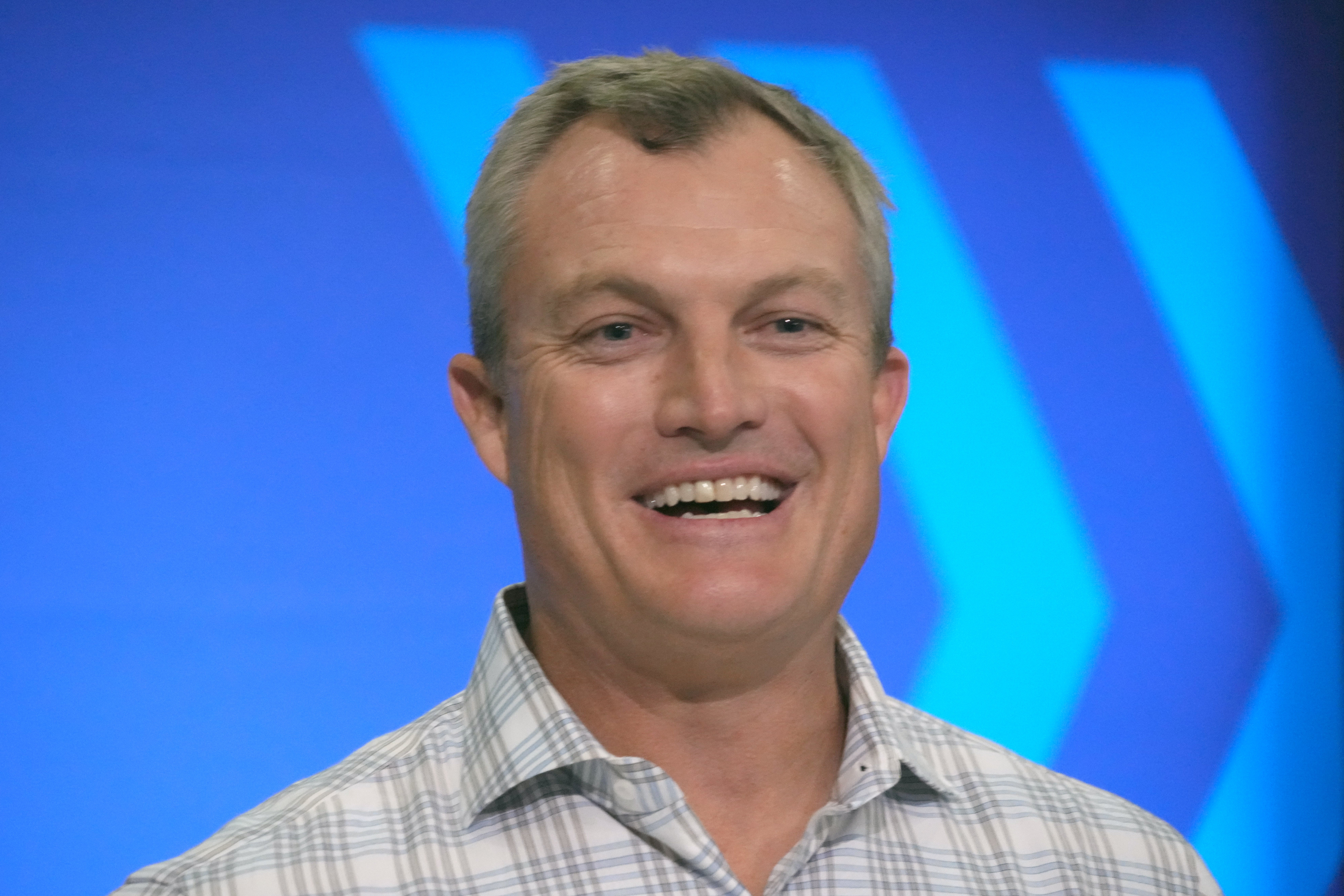 Feb 27, 2024; Indianapolis, IN, USA; San Francisco 49ers gerneral manager John Lynch during the NFL Scouting Combine at Indiana Convention Center.