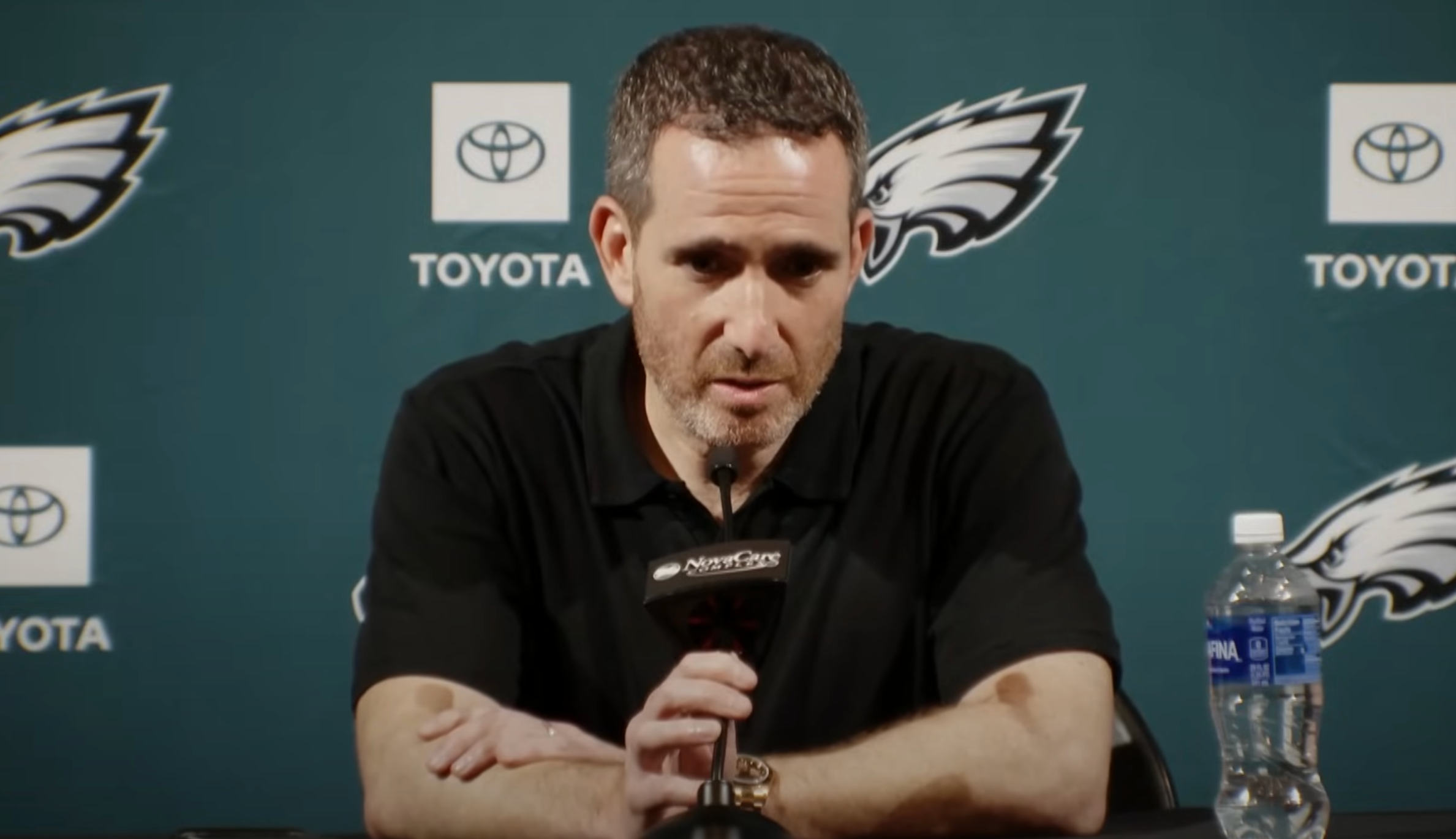 Philadelphia Eagles general manager Howie Roseman addresses media ahead of 2024 NFL Draft.