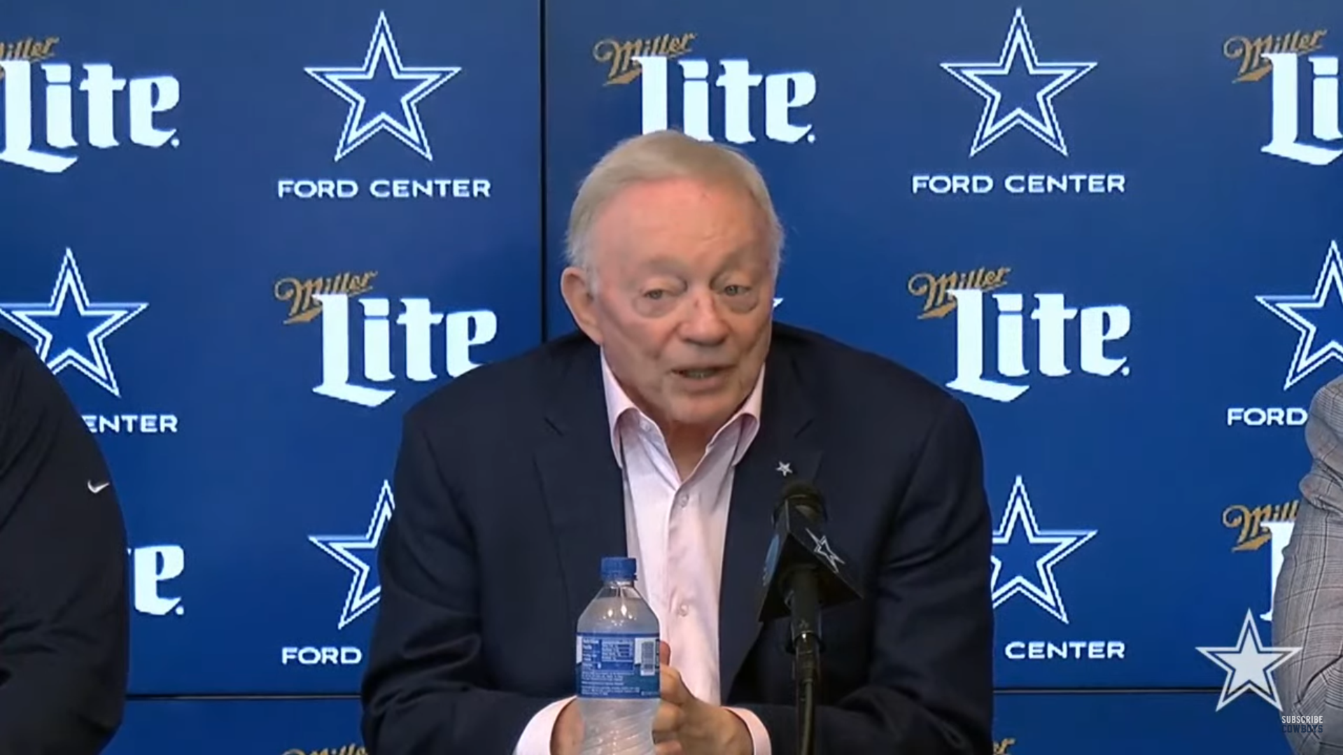 Dallas Cowboys owner Jerry Jones talks to the media leading up to the 2024 NFL Draft.
