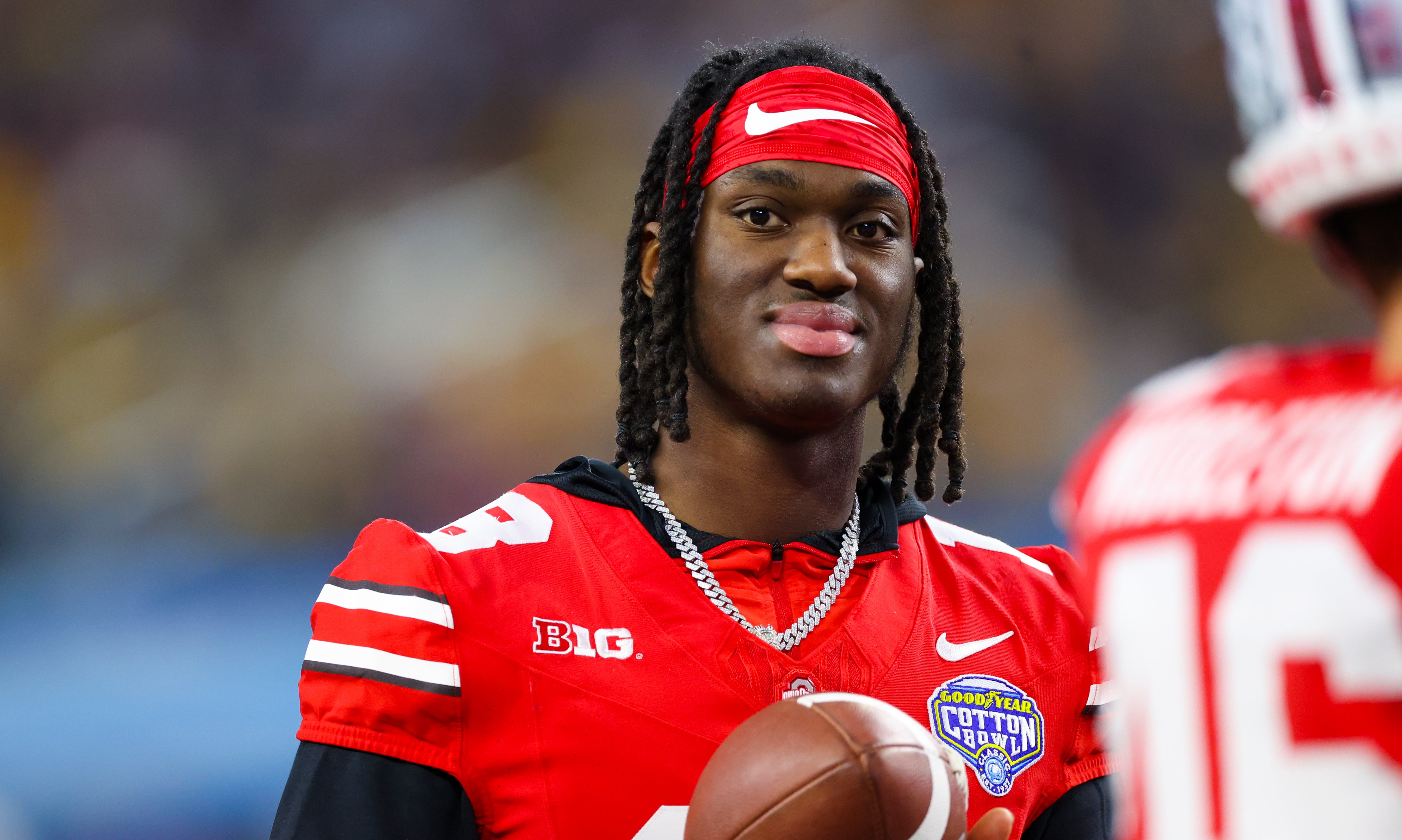 Ohio State Buckeyes wide receiver Marvin Harrison Jr. (18) looks on during the second half against the Missouri Tigers at AT&T Stadium. Kevin Jairaj-USA TODAY Sports