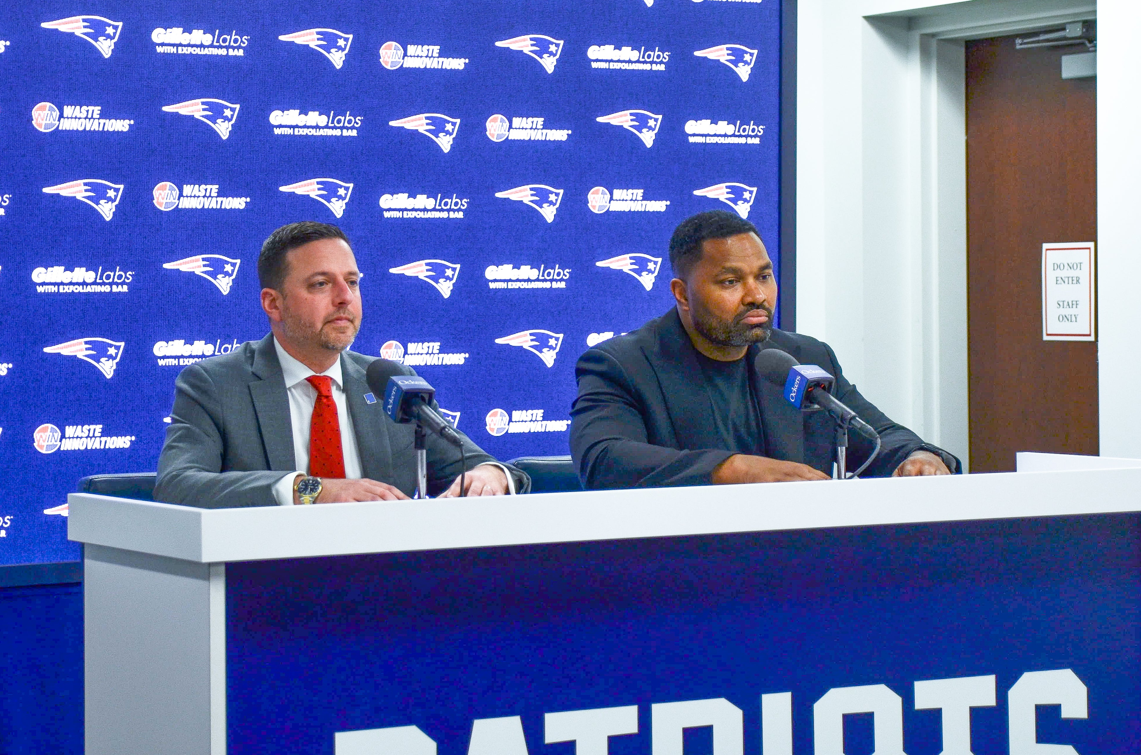 Jerod Mayo and Eliot Wolf on Day 1 of 2024 NFL Draft