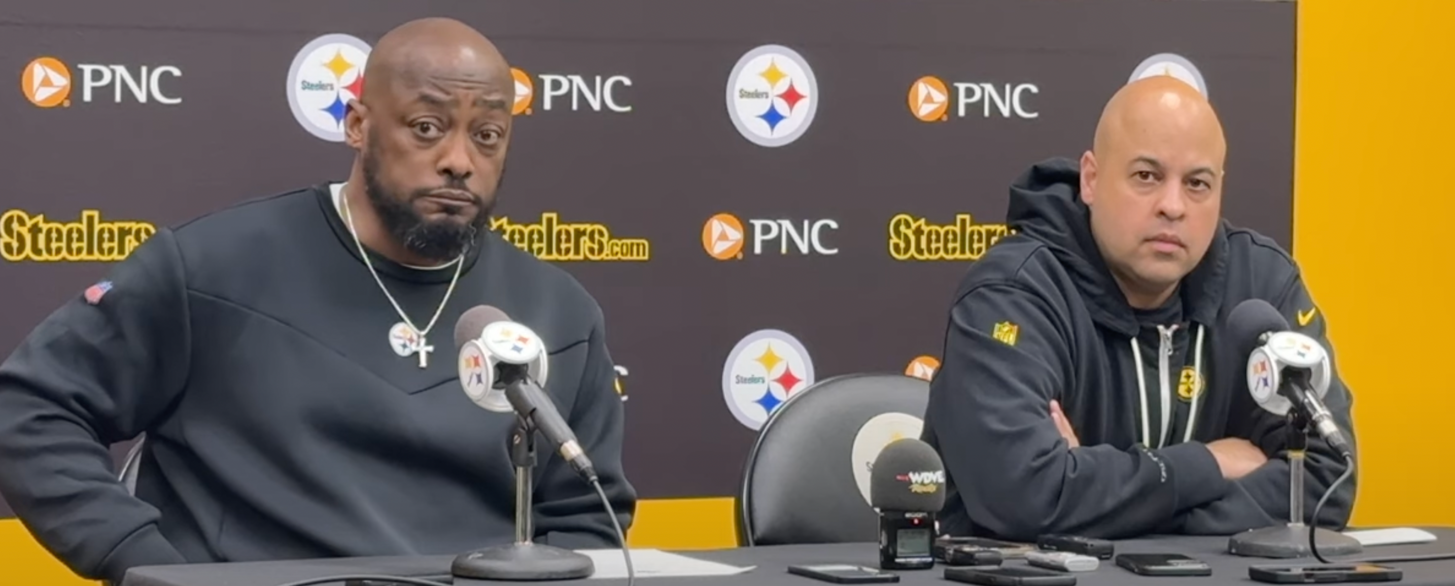 Pittsburgh Steelers GM Omar Khan and HC Mike Tolin address the media following 2024 NFL Draft. 4/27/24