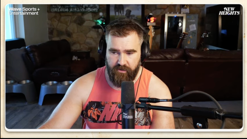 Jason Kelce discusses his potential new broadcast deal with ESPN on the New Heights podcast.