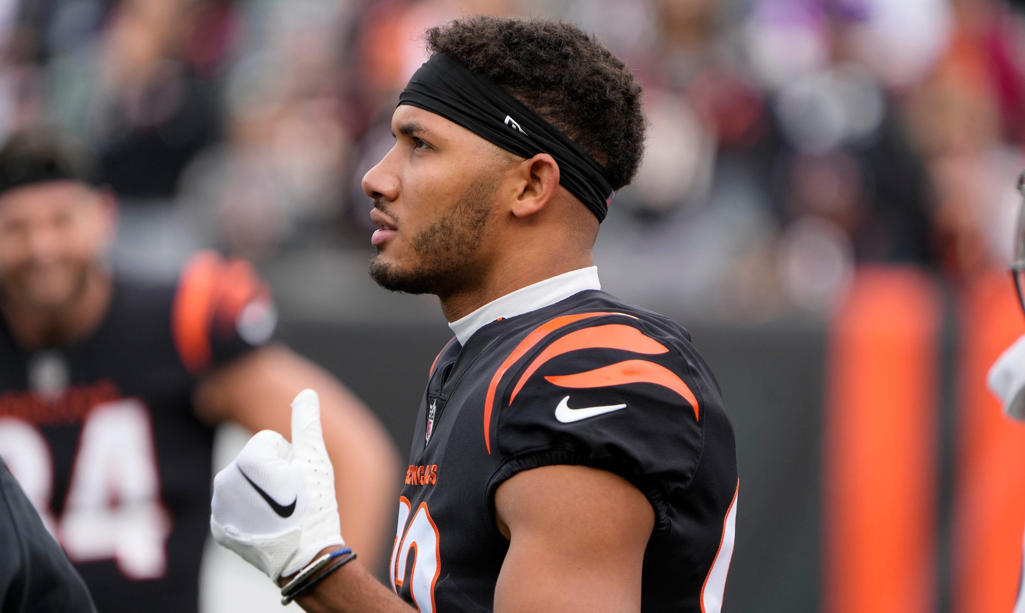 Cincinnati Bengals wide receiver Tyler Boyd (83) takes the field for warm ups at Paycor Stadium Saturday, December 16, 2023 Cara Owsley/The Enquirer-USA TODAY NETWORK