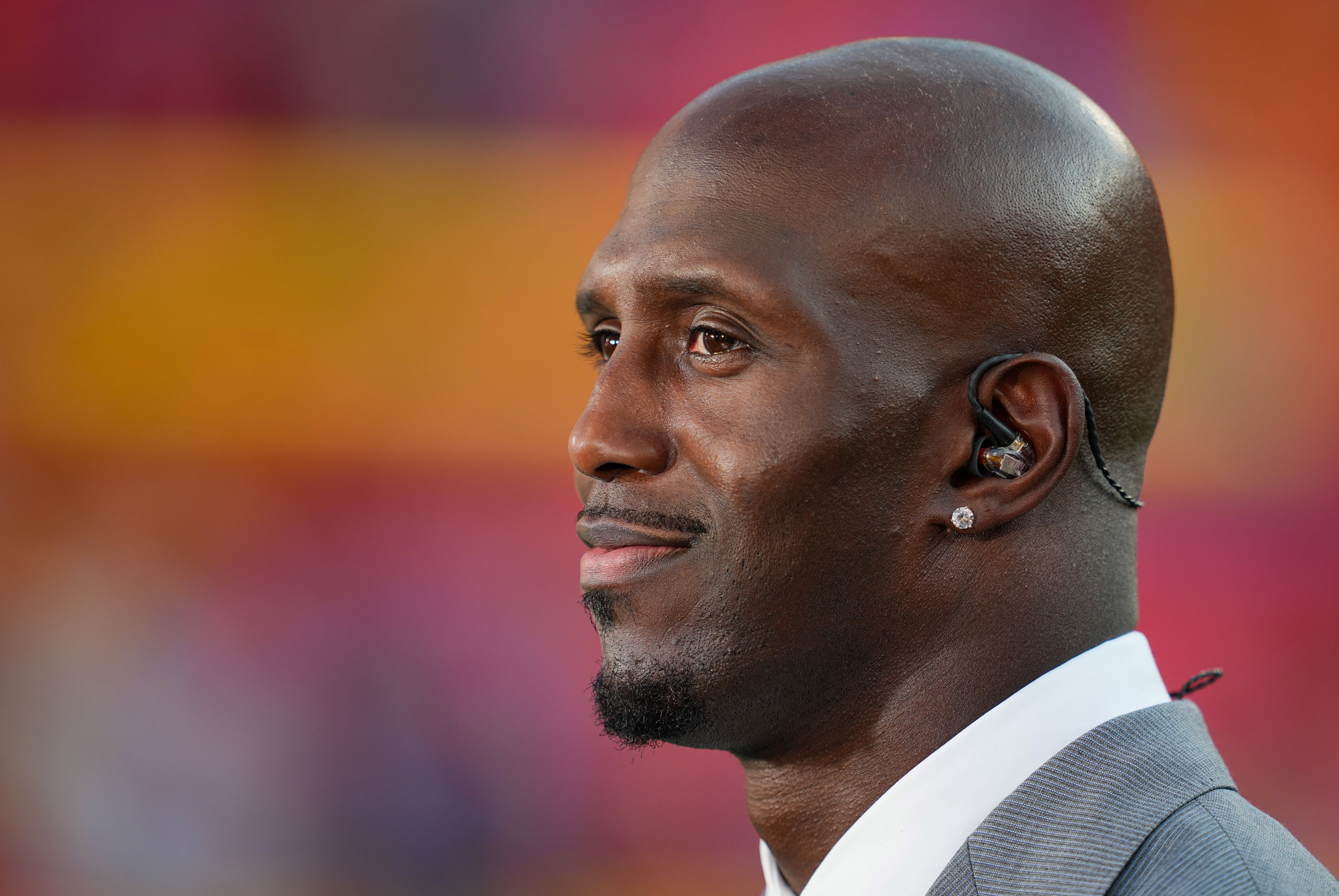 Sep 7, 2023; Kansas City, Missouri, USA; Broadcaster Devin McCourty prior to a game between the Detroit Lions and the Kansas City Chiefs at GEHA Field at Arrowhead Stadium.