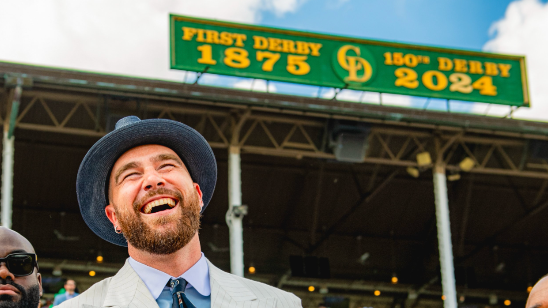 Travis Kelce attends the Kentucky Derby on Saturday, May 4.