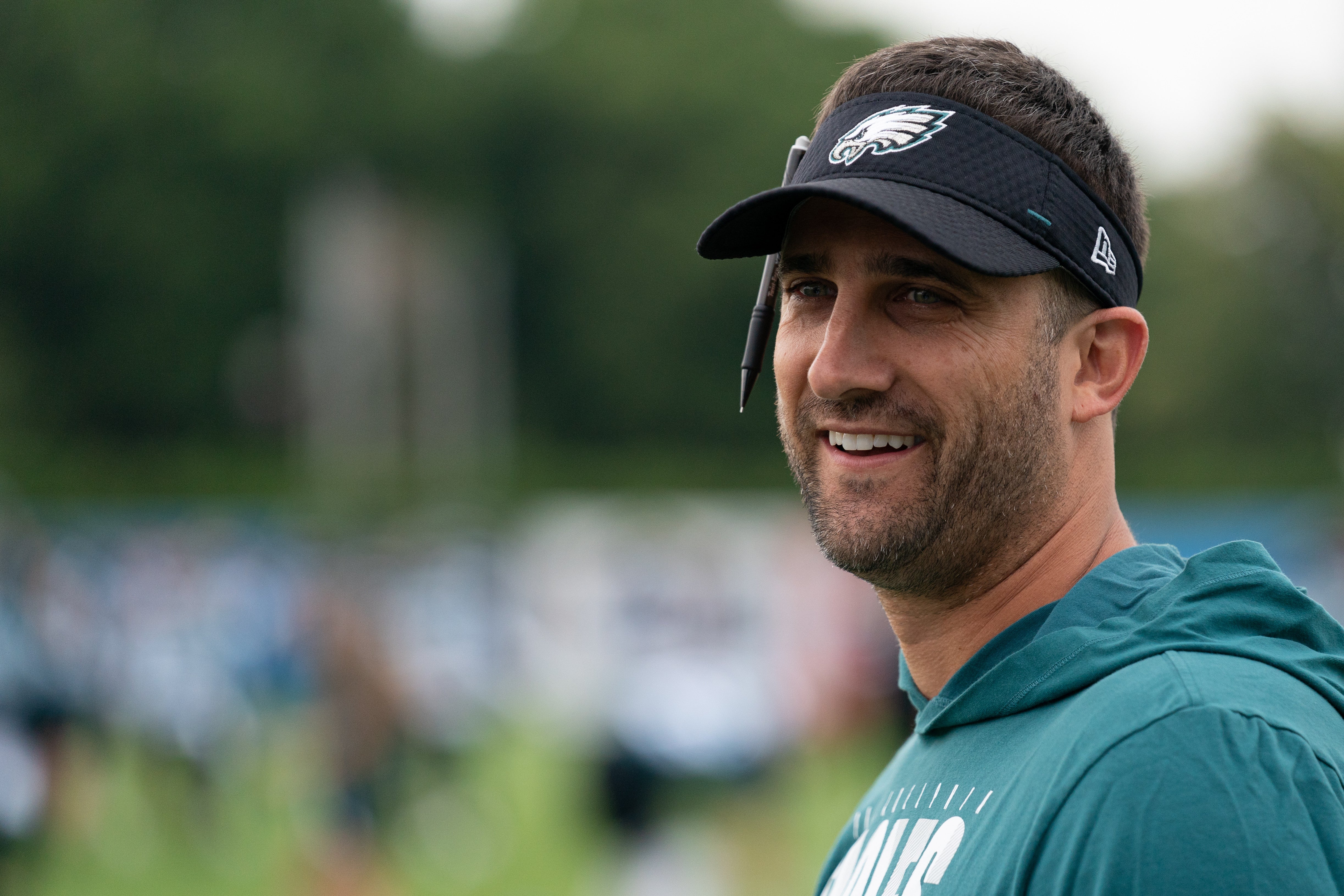 Philadelphia Eagles head coach Nick Sirianni during training camp at NovaCare Complex.