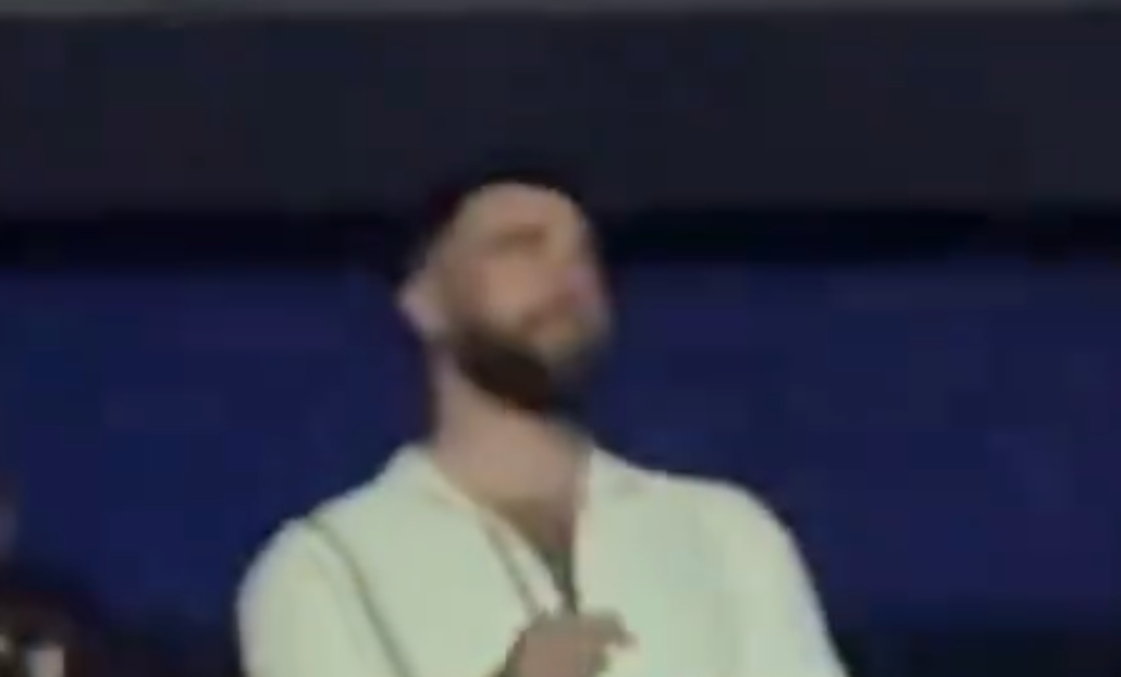 Travis Kelce dances at the Eras Tour show in Paris, France