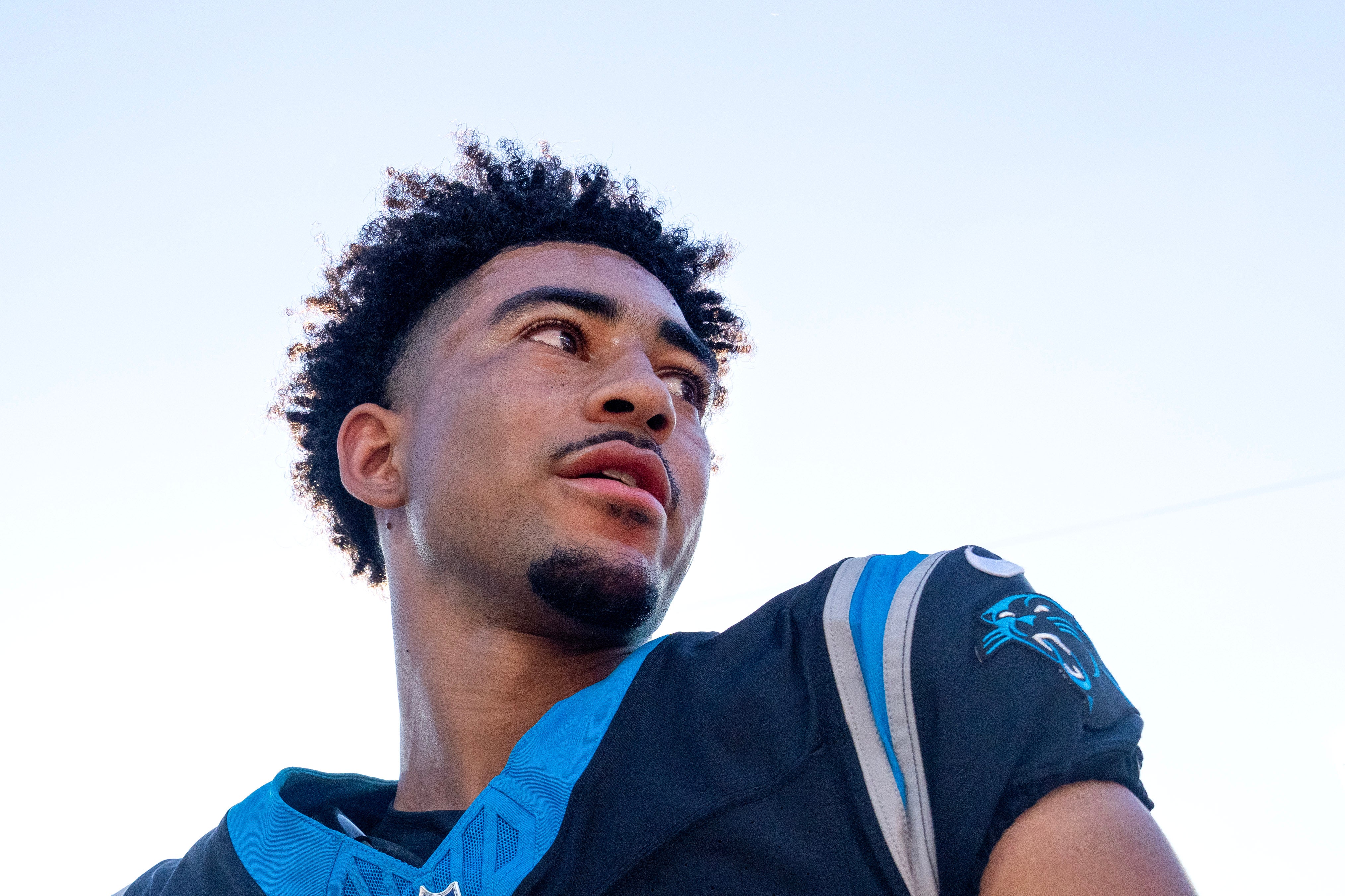Oct 29, 2023; Charlotte, North Carolina, USA; Carolina Panthers quarterback Bryce Young (9) after the game at Bank of America Stadium. Mandatory Credit: Bob Donnan-USA TODAY Sports