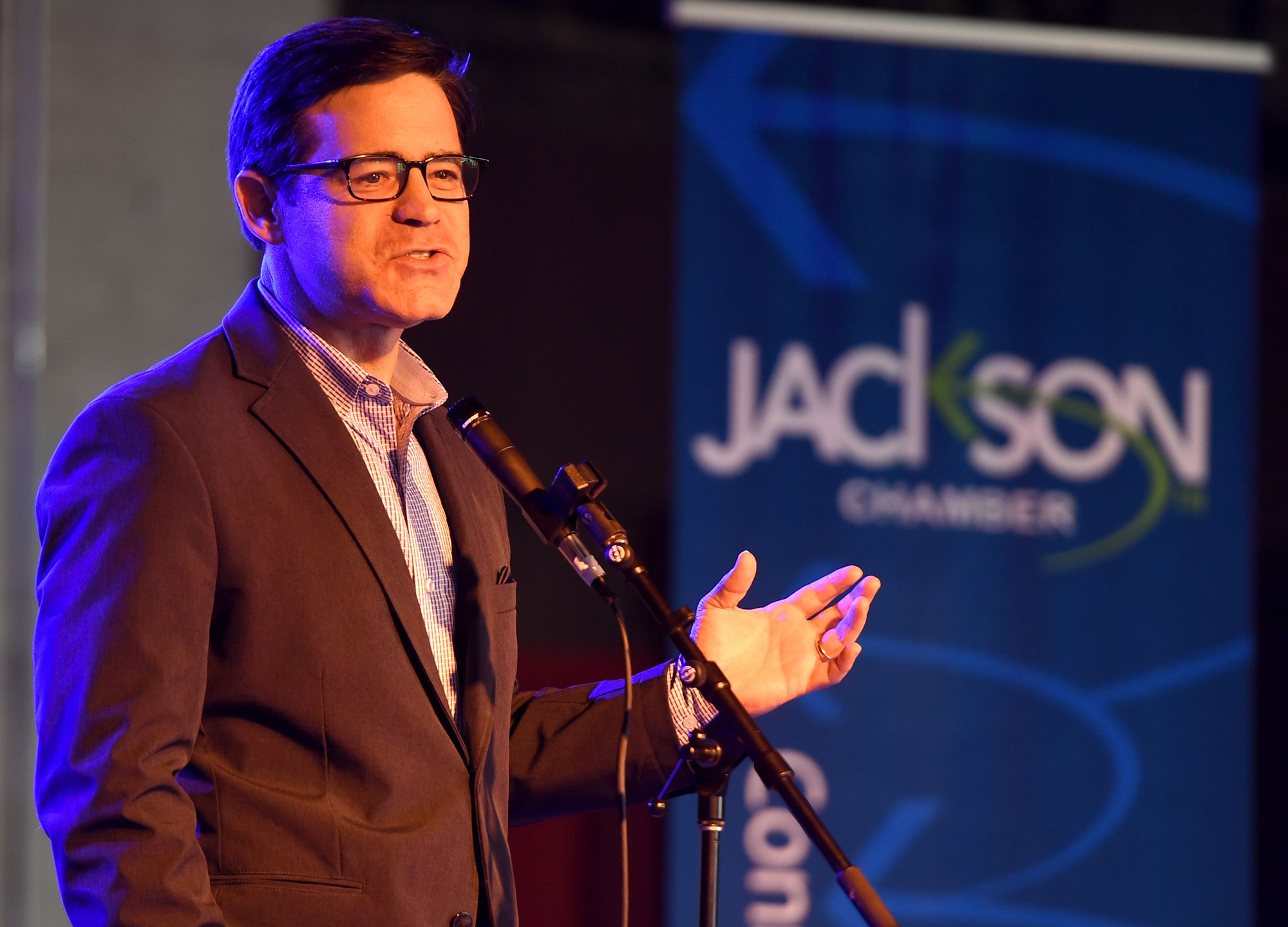 Mike Keith, voice of the Tennessee Titans, spoke to Forward Jackson2.0 investors and West Tennessee Titans season tick holders during an NFL Draft Preview event, Monday, April 15, at Hub City Brewing.