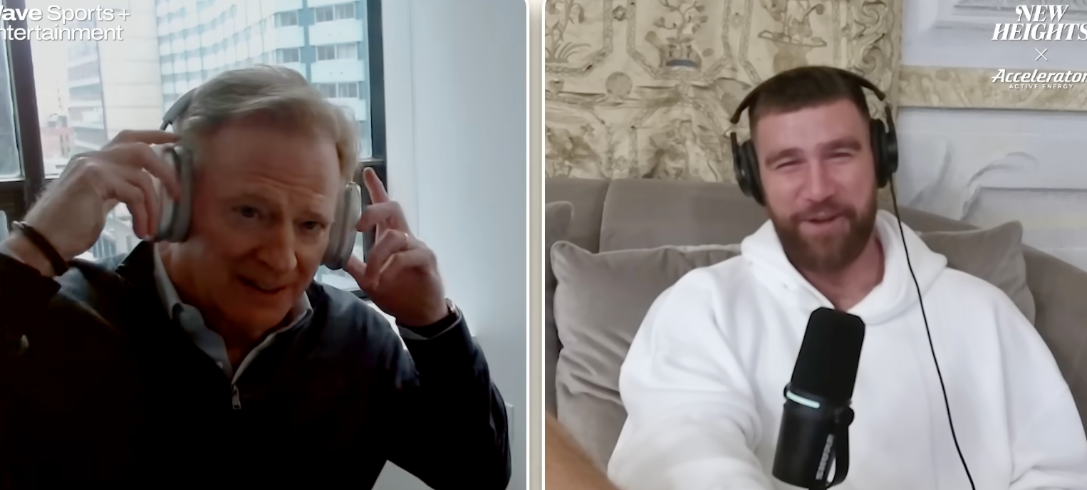 Roger Goodell crashed Jason and Travis Kelce's latest episode of New Heights