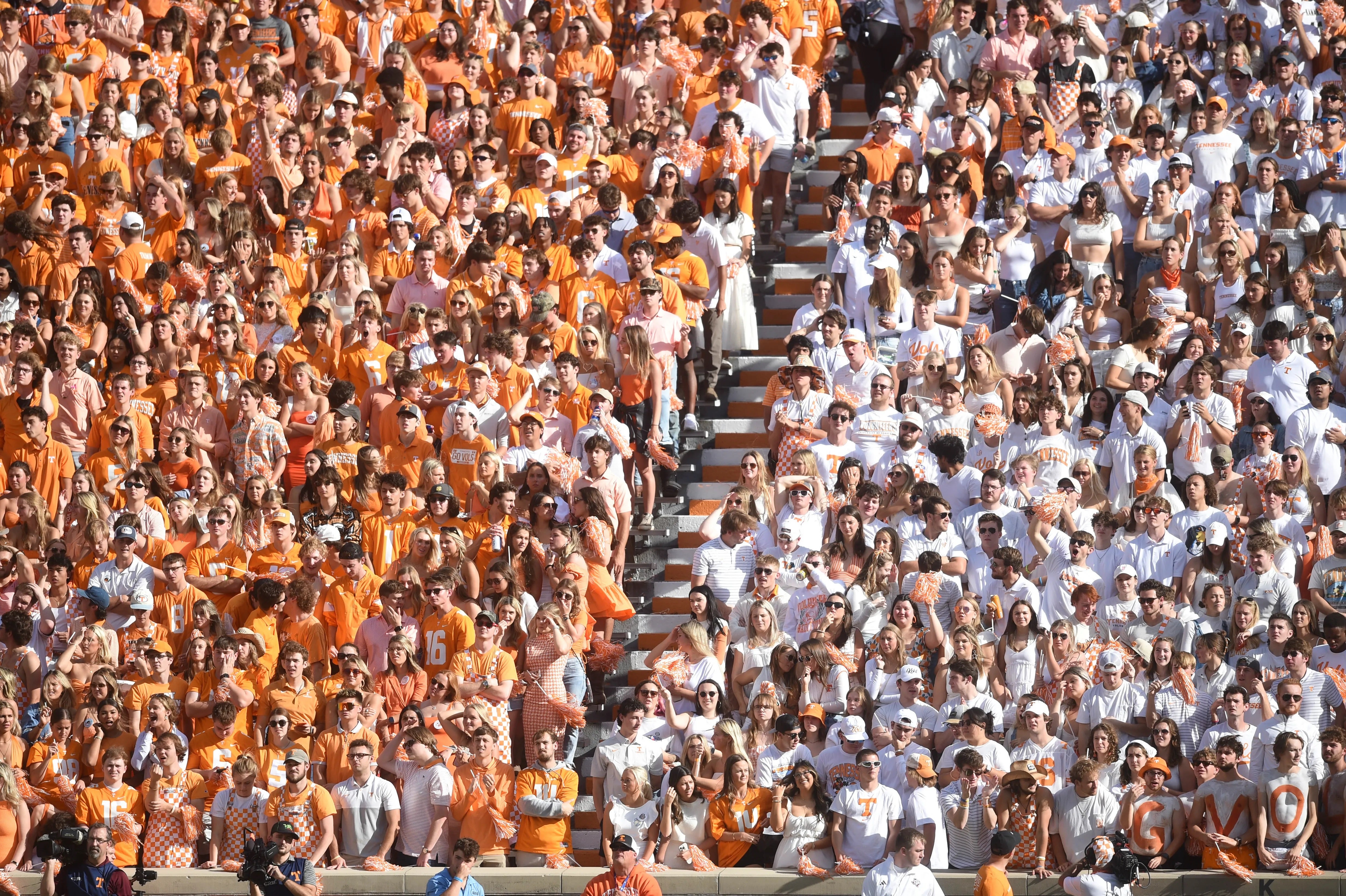 Oct 14, 2023; Knoxville, TN, USA; Tennessee fans are seen in the stands during a football game against Texas A&M at Neyland Stadium in Knoxville, Tenn., on Saturday, Oct. 14, 2023.