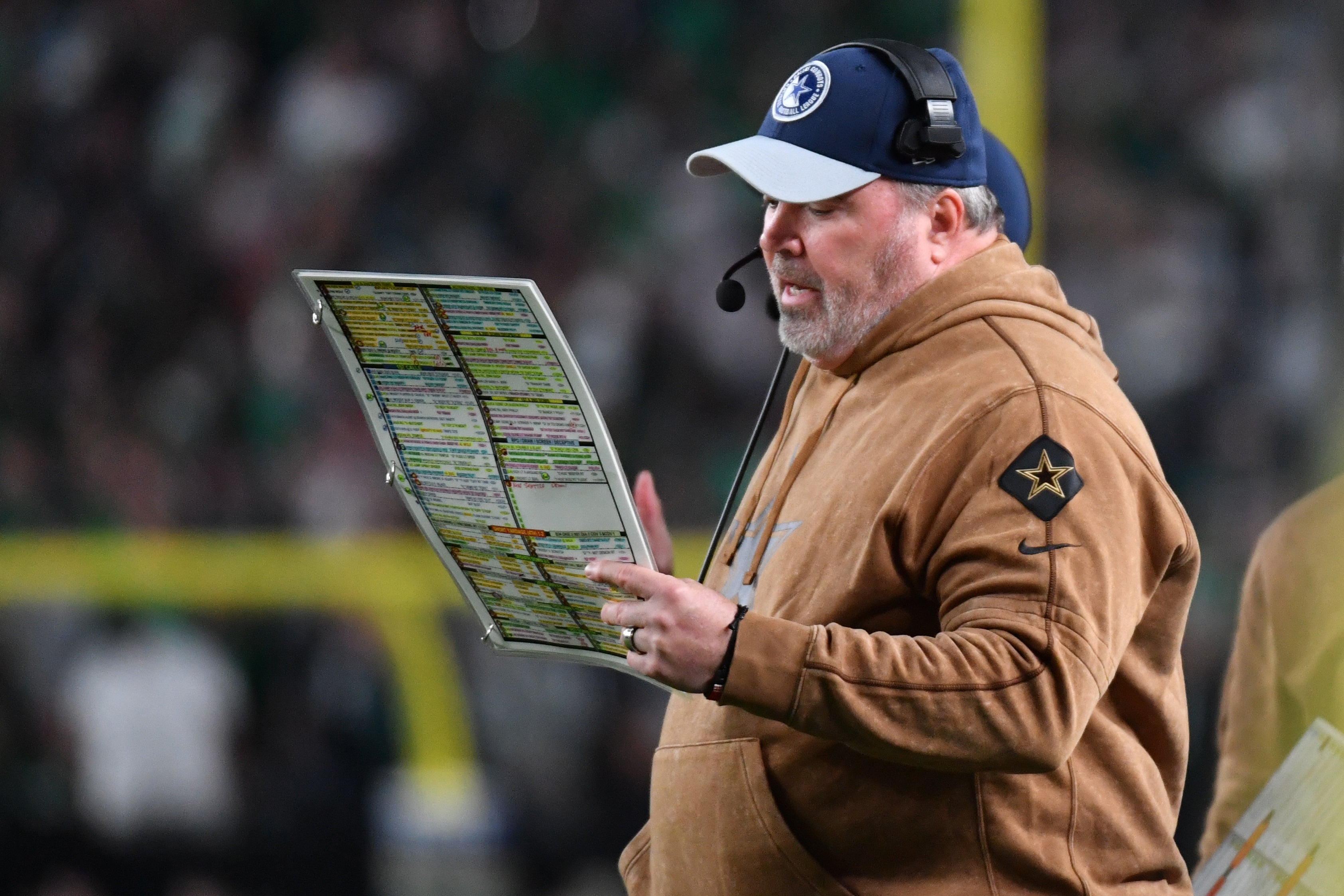 Dallas Cowboys head coach Mike McCarthy against the Philadelphia Eagles at Lincoln Financial Field.
