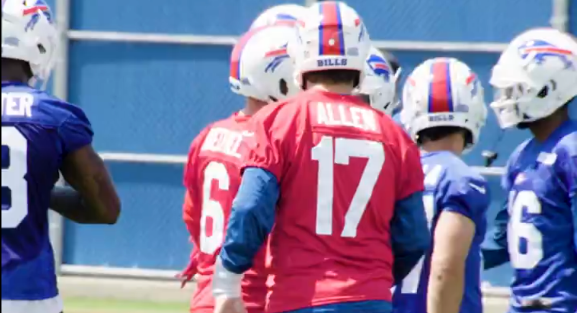 Josh Allen and the rest of the Buffalo Bills during Tuesday's session of OTAs