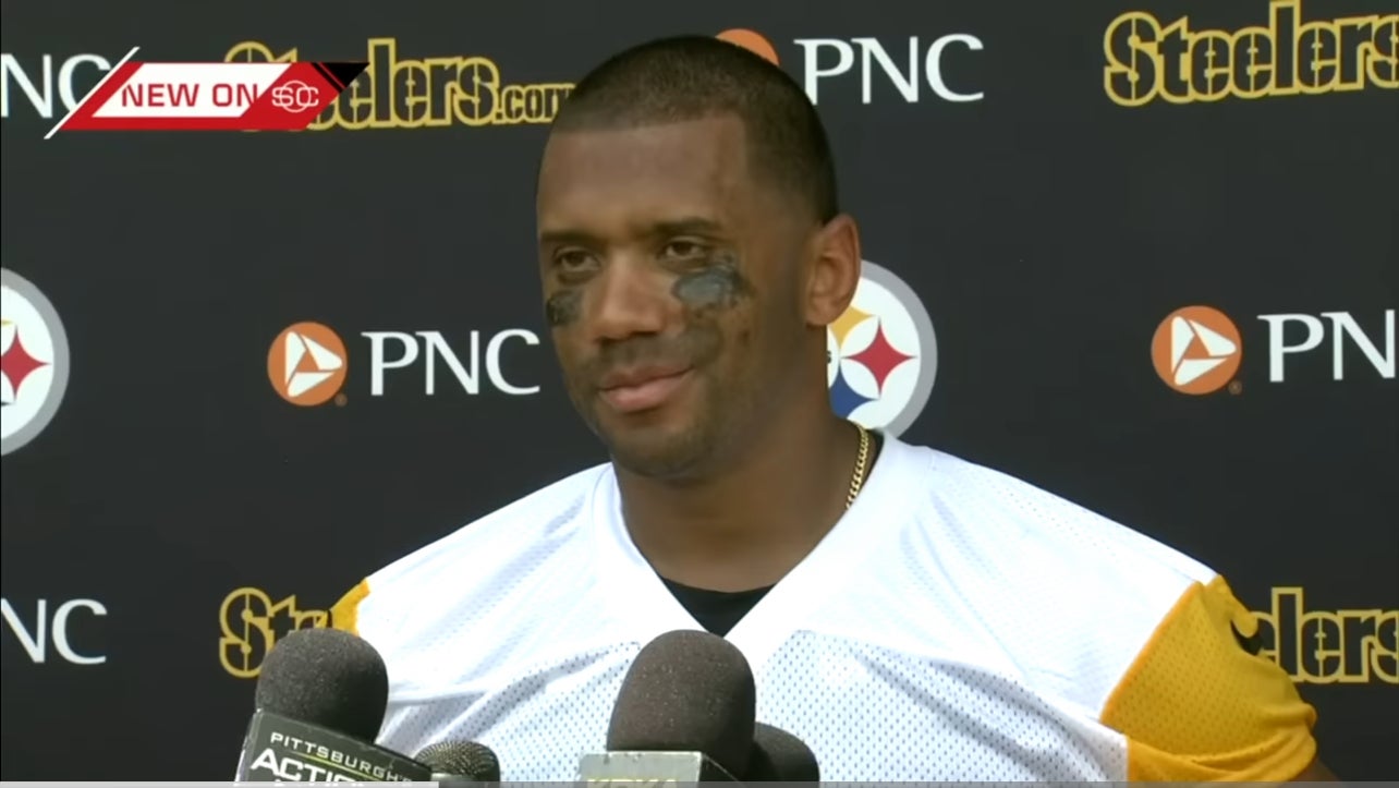 Pittsburgh Steelers QB Russell Wilson addresses the media following OTAs.