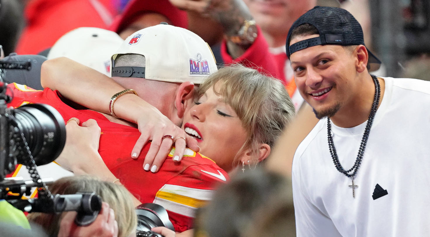 Travis Kelce, Patrick Mahomes, and Taylor Swift