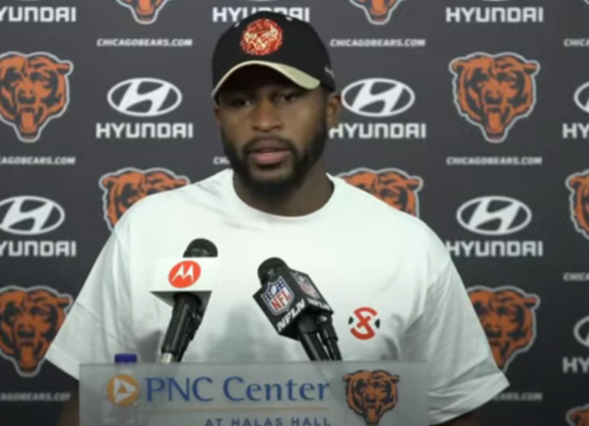 Bears safety Kevin Byard addresses the media following OTAs at Halas Hall.