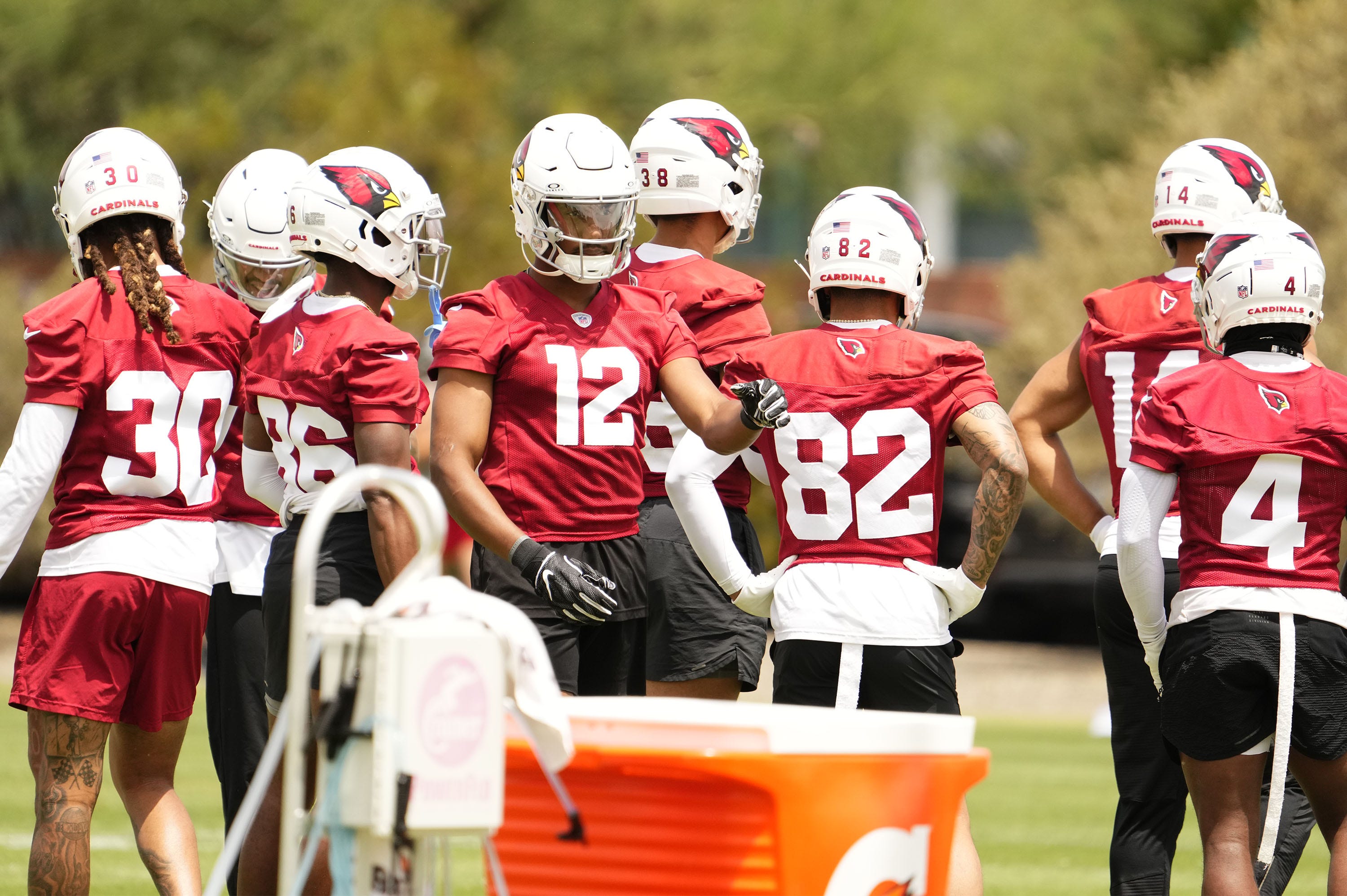 Arizona Cardinals wide receiver Zay Jones (12) during organized team activities in Tempe on May 20, 2024.