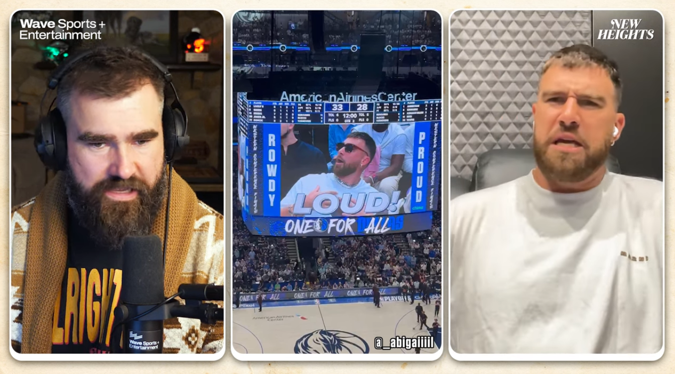 Chiefs TE Travis Kelce and former Eagles C Jason Kelce on New Heights.