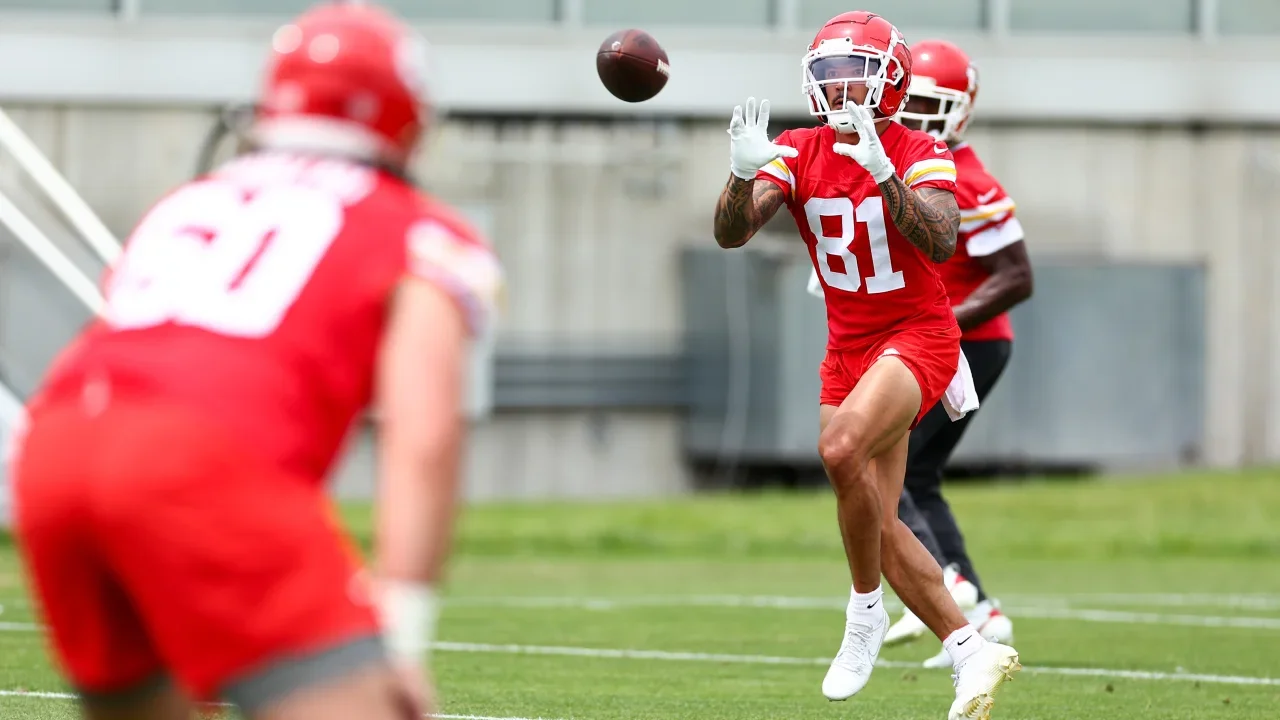 Chiefs WR Nikko Remigio at practice during Phase 3 OTAs.