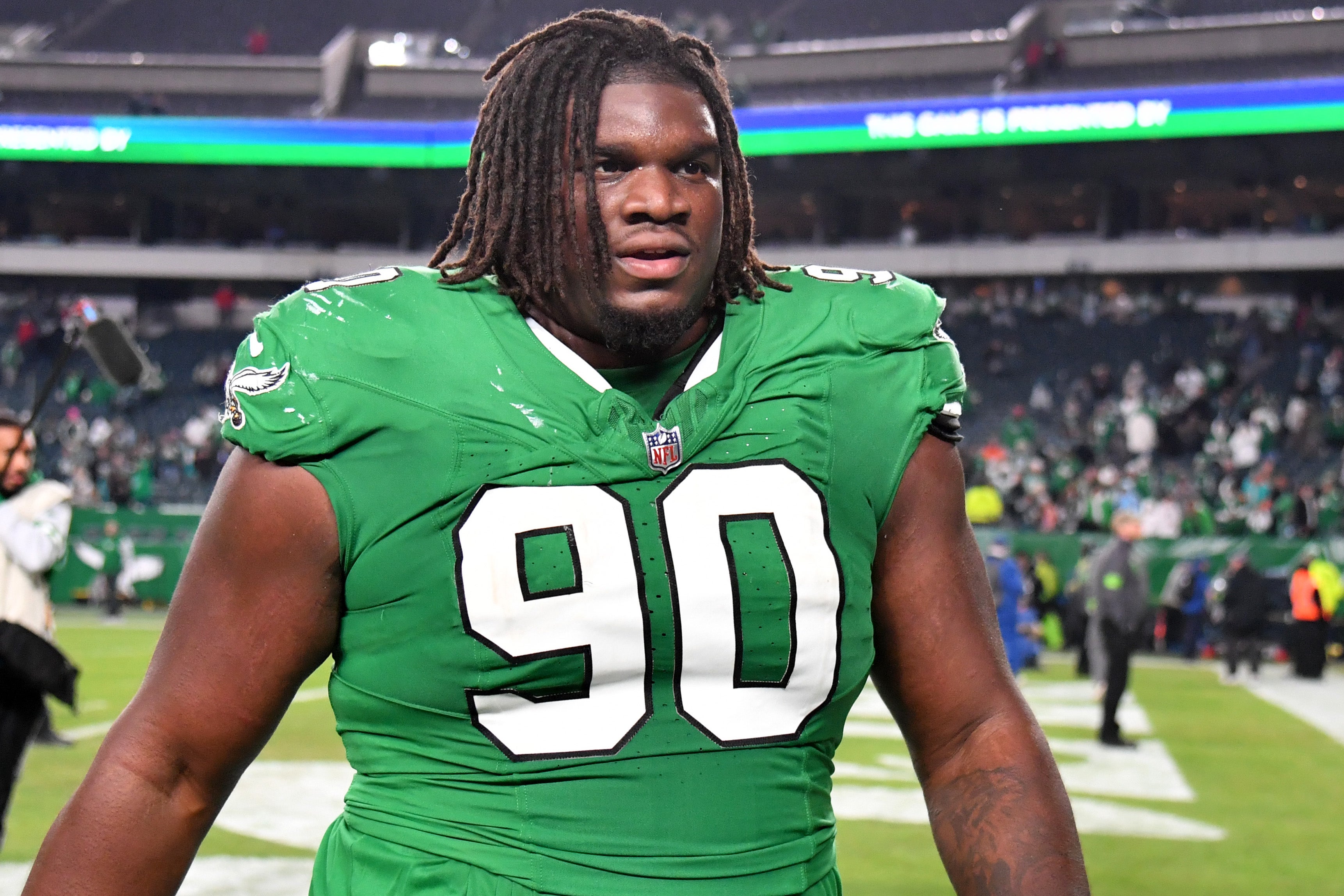 Philadelphia Eagles defensive tackle Jordan Davis (90) against the Miami Dolphins at Lincoln Financial Field.