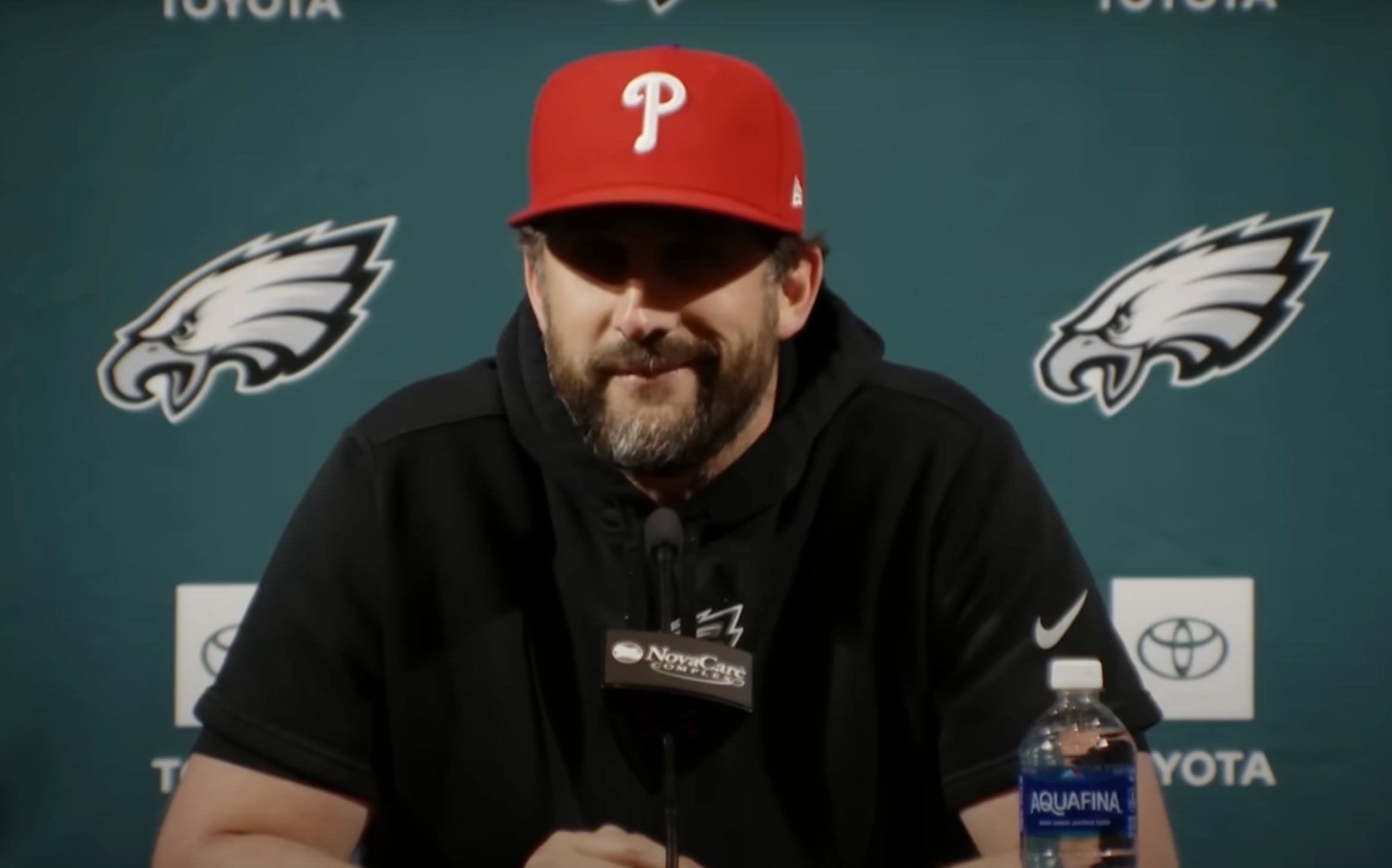 Philadelphia Eagles head coach Nick Sirianni speaks during mandatory minicamp