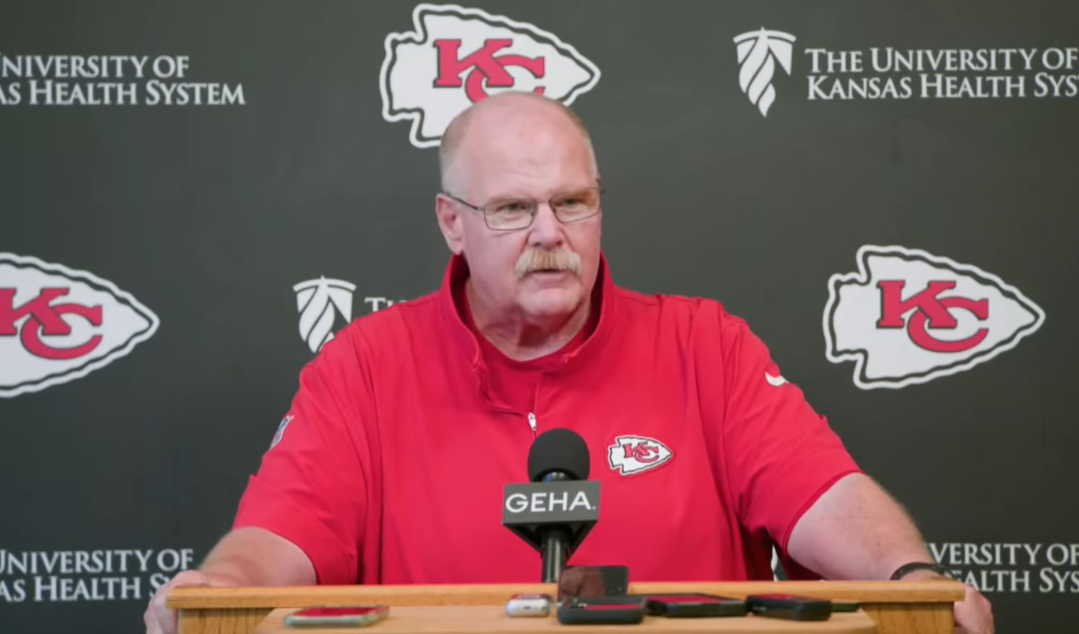 Chiefs HC Andy Reid during final mandatory minicamp media availability.