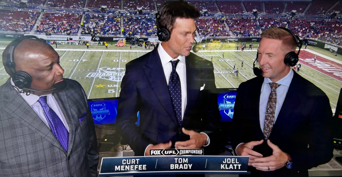 Tom Brady makes his broadcasting debut on FOX during the UFL Championship.