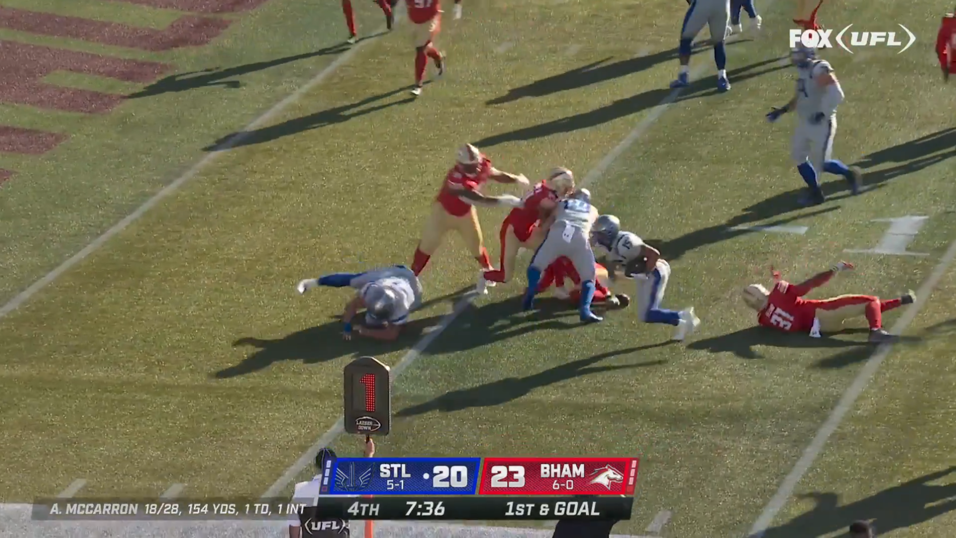 New York Giants RB Jacob Saylors producing highlights at the UFL for the St. Louis Battlehawks.