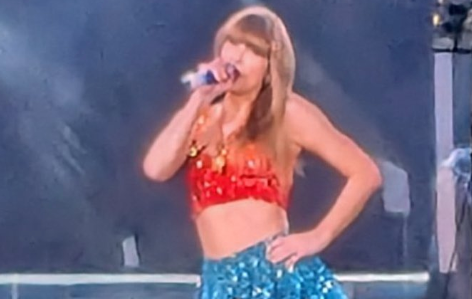 Taylor Swift during the 1989 set of her Eras Tour at Wembley Stadium on Friday, June 21, 2024.