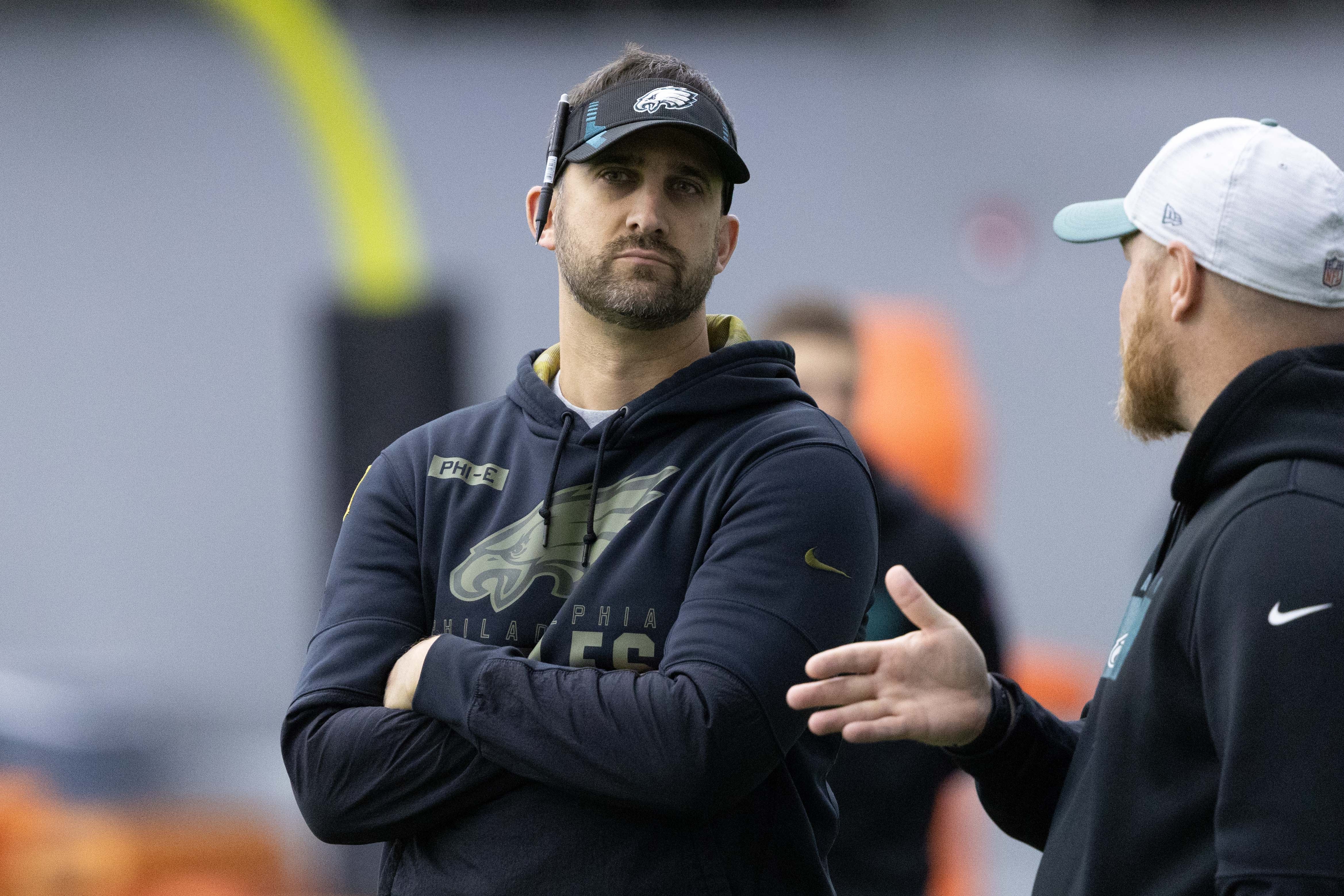 Philadelphia Eagles head coach Nick Sirianni during Rookie Minicamp at NovaCare Complex.