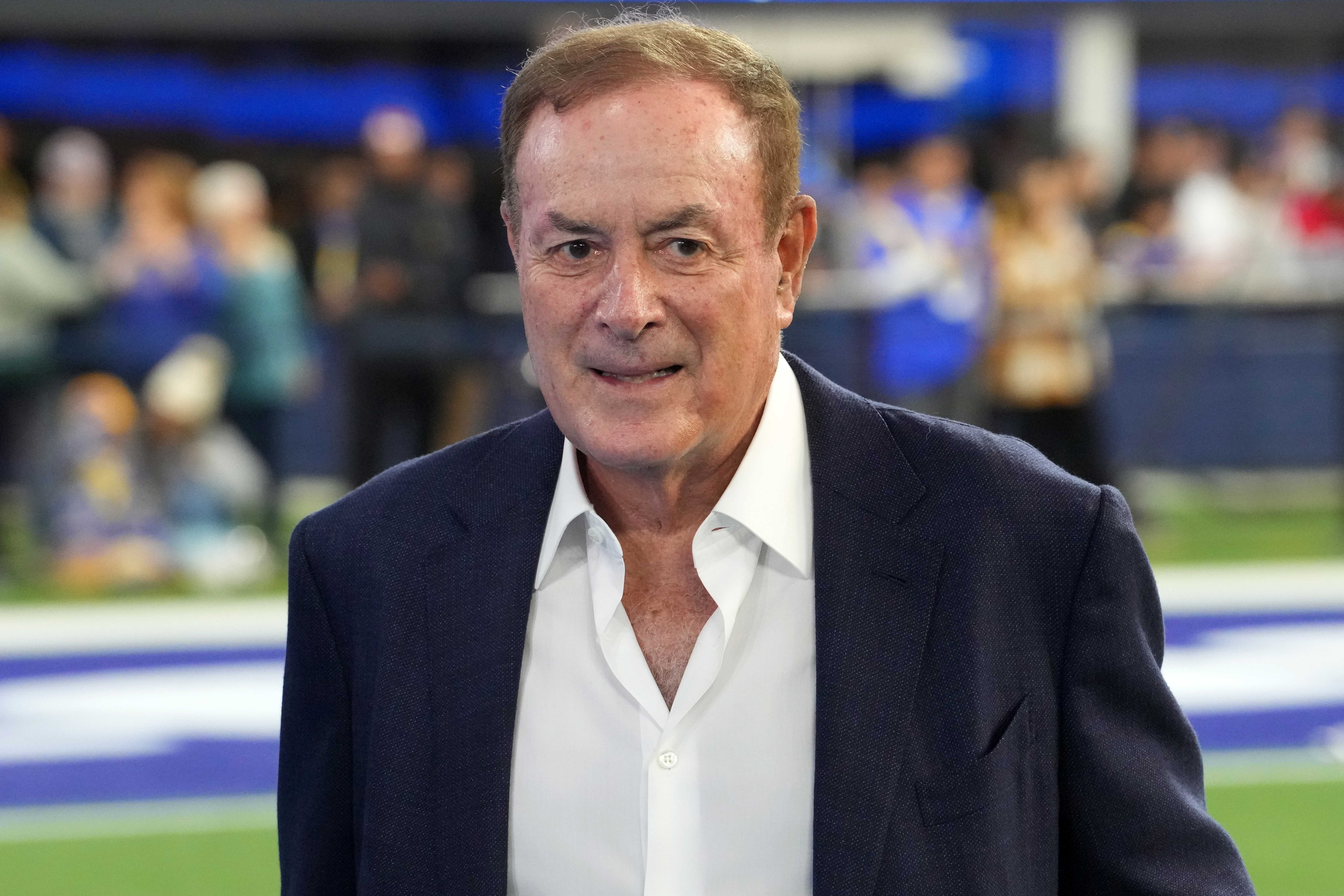 Thursday Night Football Amazon Prime play-by-play announcer Al Michaels during the game between the Los Angeles Rams and the New Orleans Saints at SoFi Stadium.