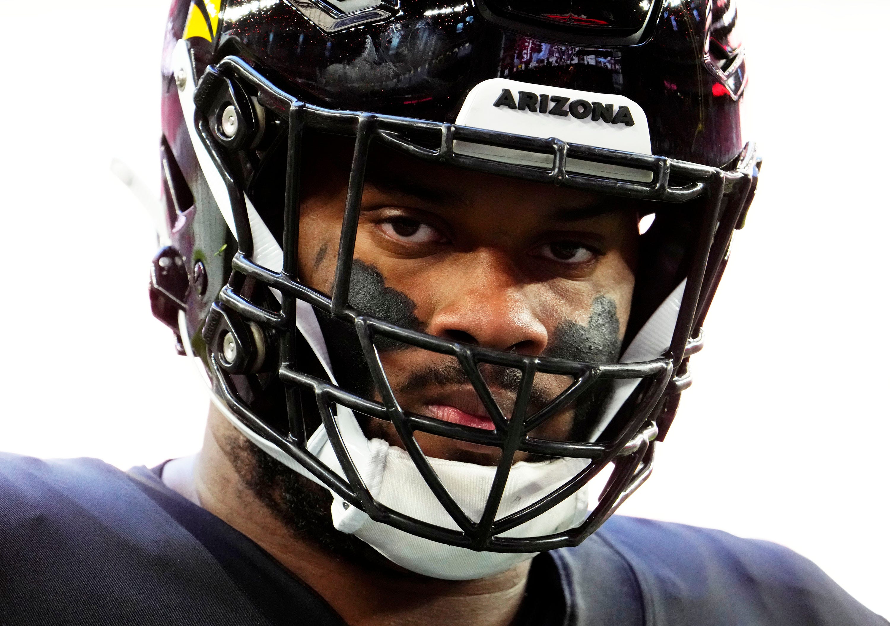 Nov 26, 2023; Glendale, AZ, USA; Arizona Cardinals offensive tackle Paris Johnson Jr. (70) during pregame warmups before playing the Los Angeles Rams at State Farm Stadium. Mandatory Credit: Rob Schumacher-Arizona Republic